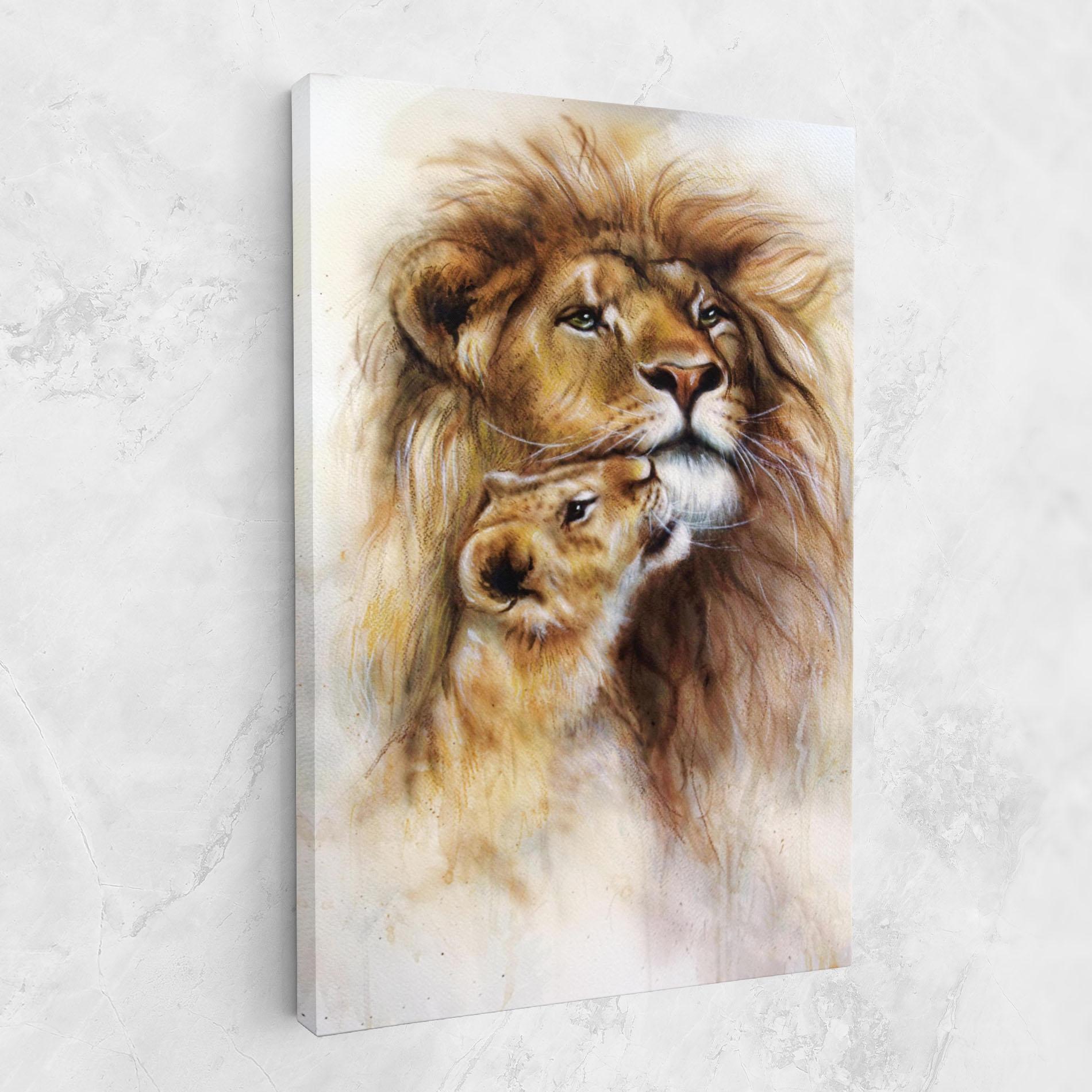 Vászonkép Lion Love mockup 1