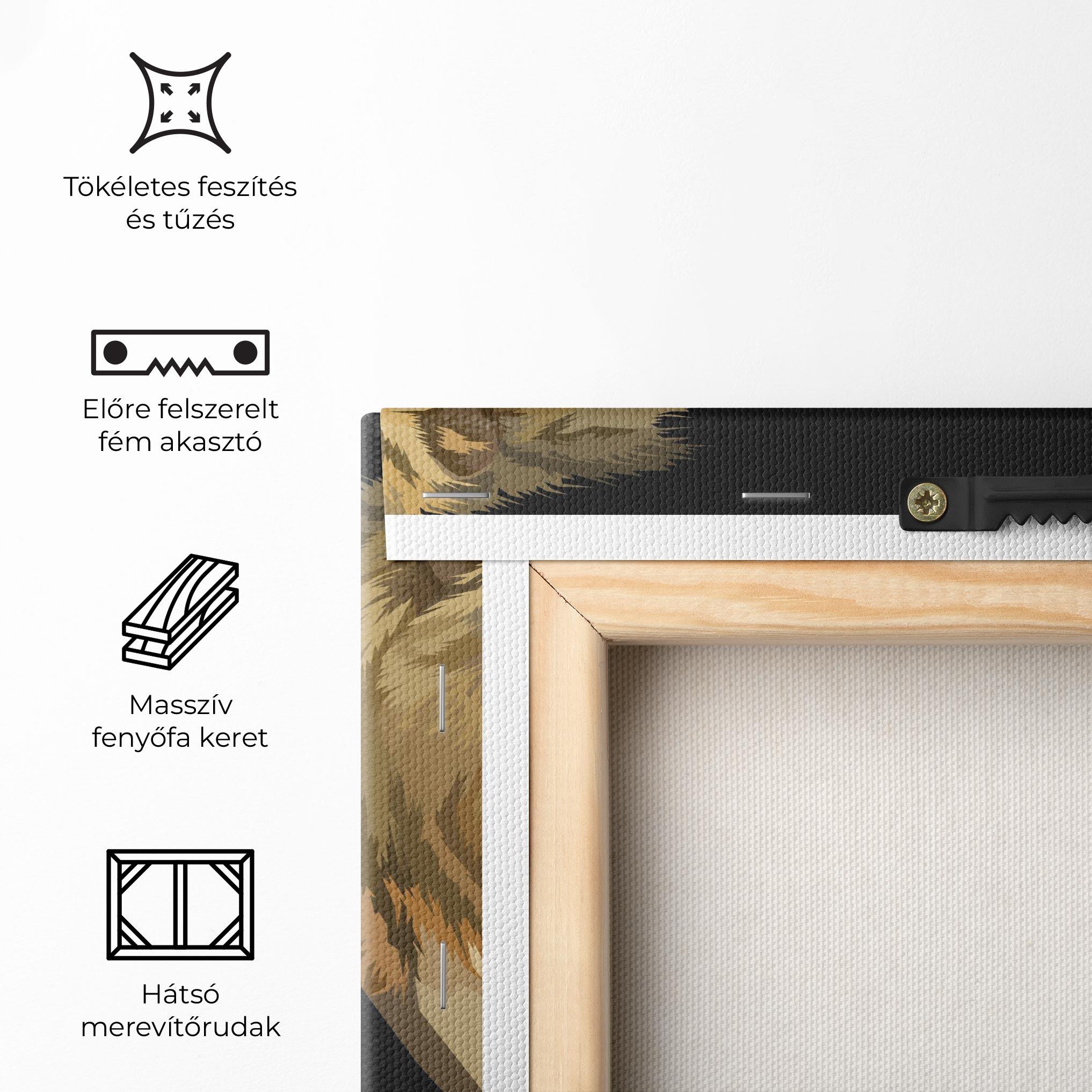Vászonkép Lion Art On Black mockup 5