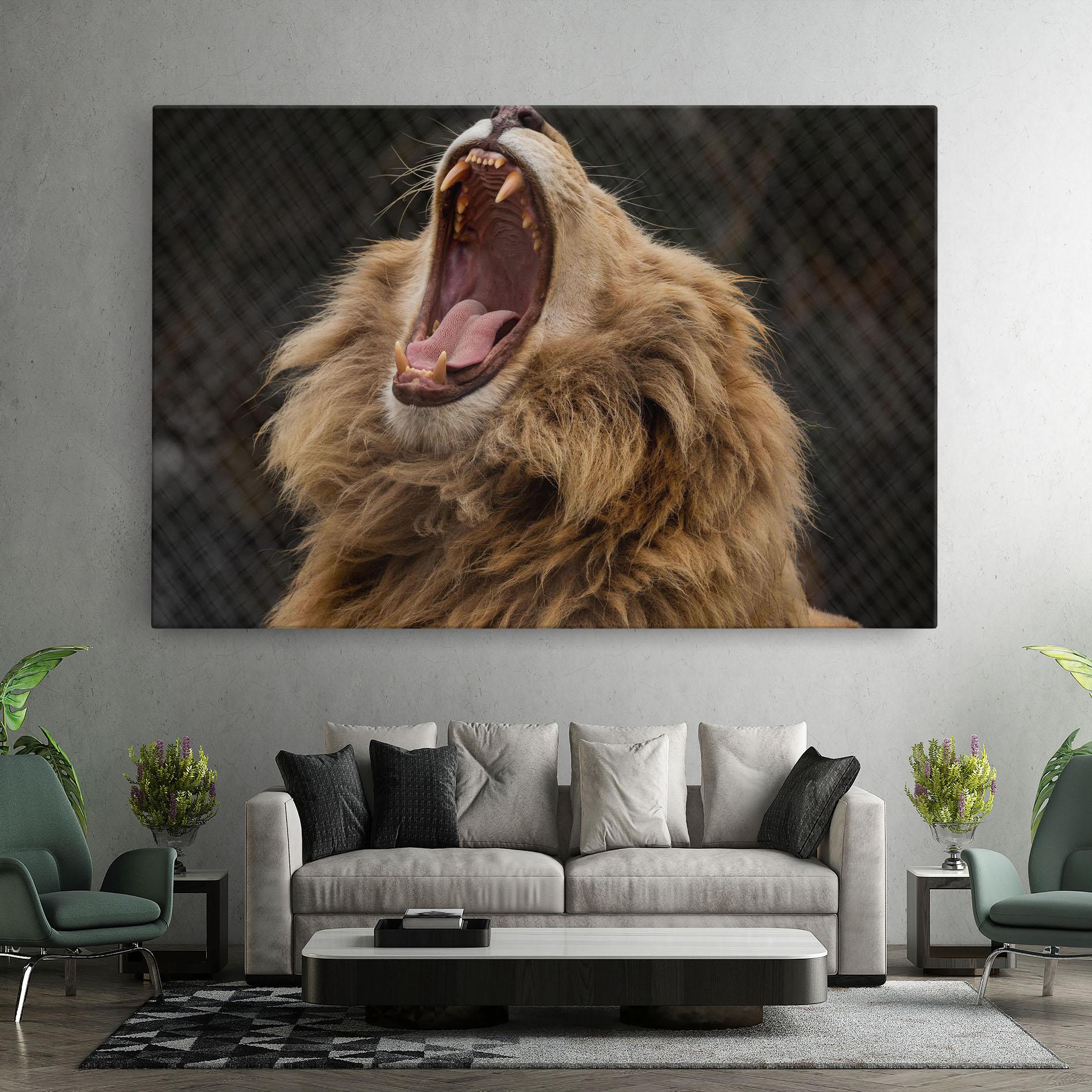 Vászonkép Angry Lion mockup 7