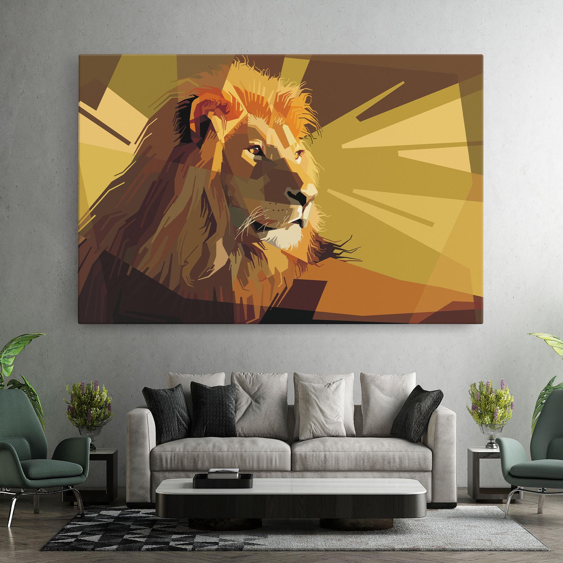 Vászonkép Lion Art mockup 7