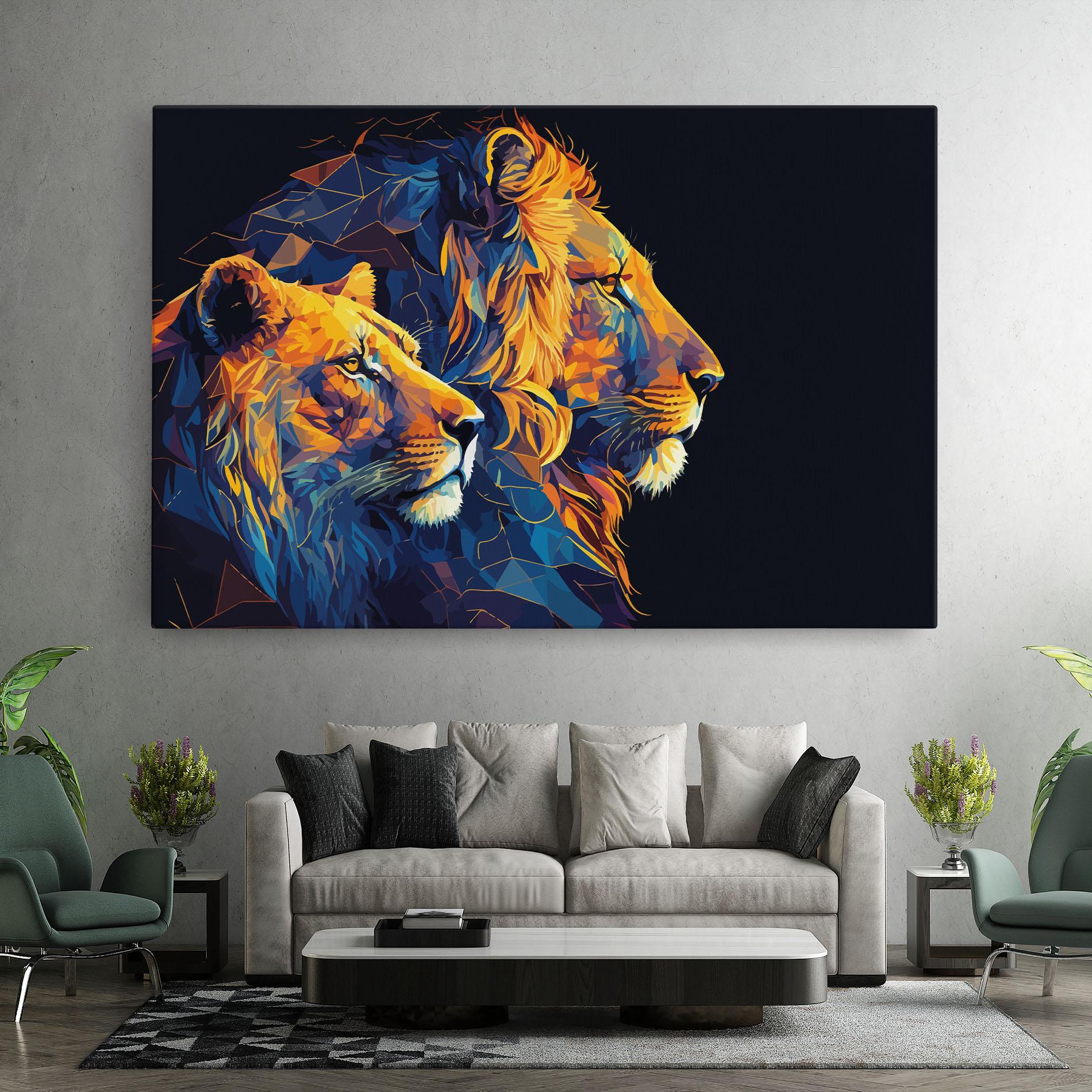 Vászonkép Orange Blue Lion mockup 7