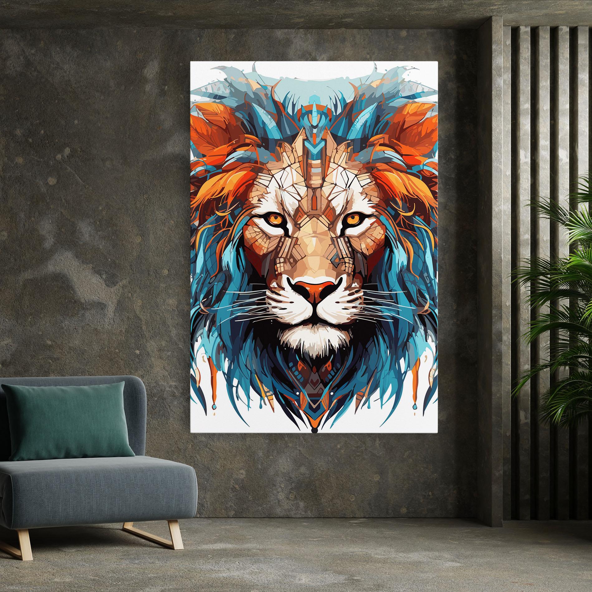 Vászonkép Blue Orange Lion mockup 7