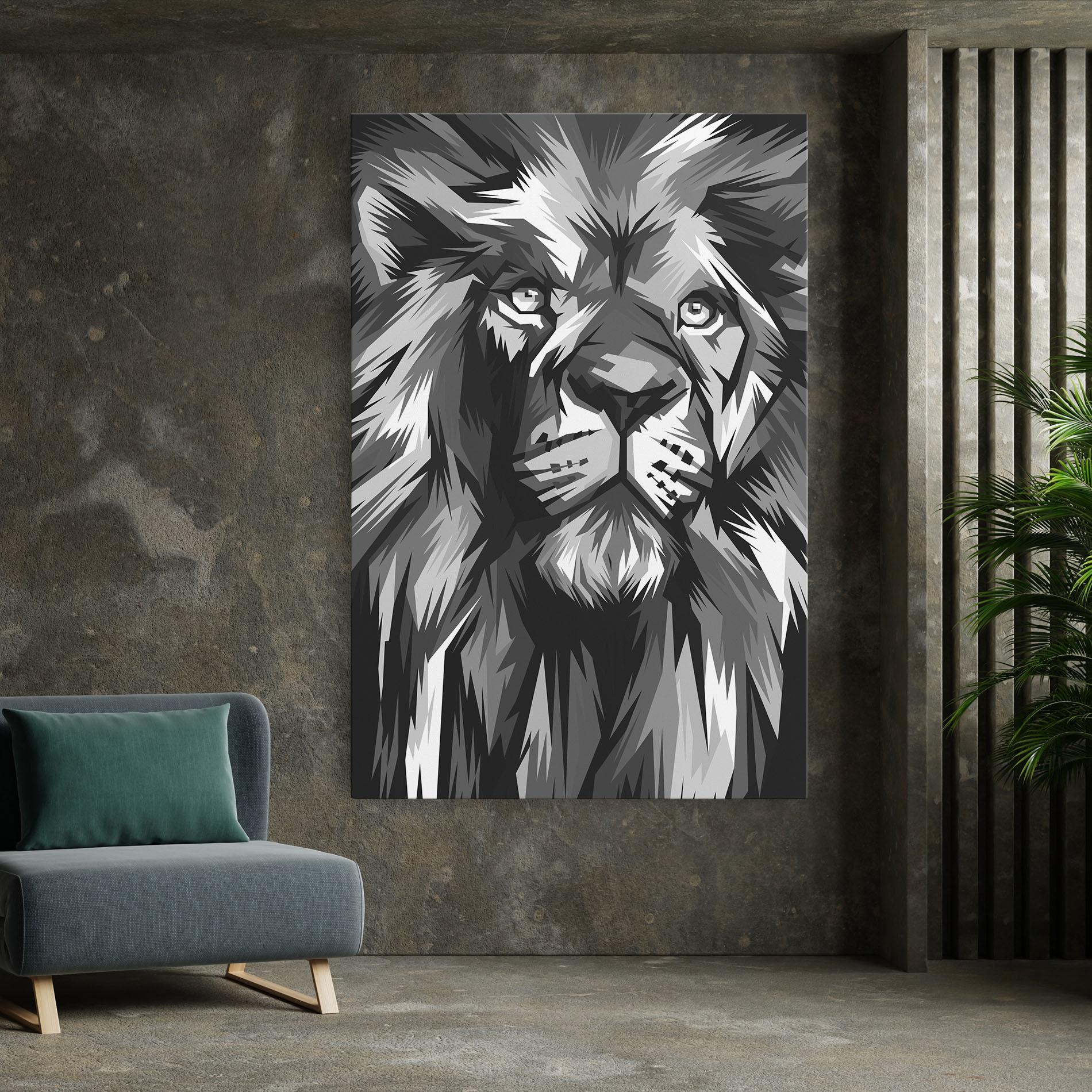 Vászonkép Grey Head Lion mockup 7