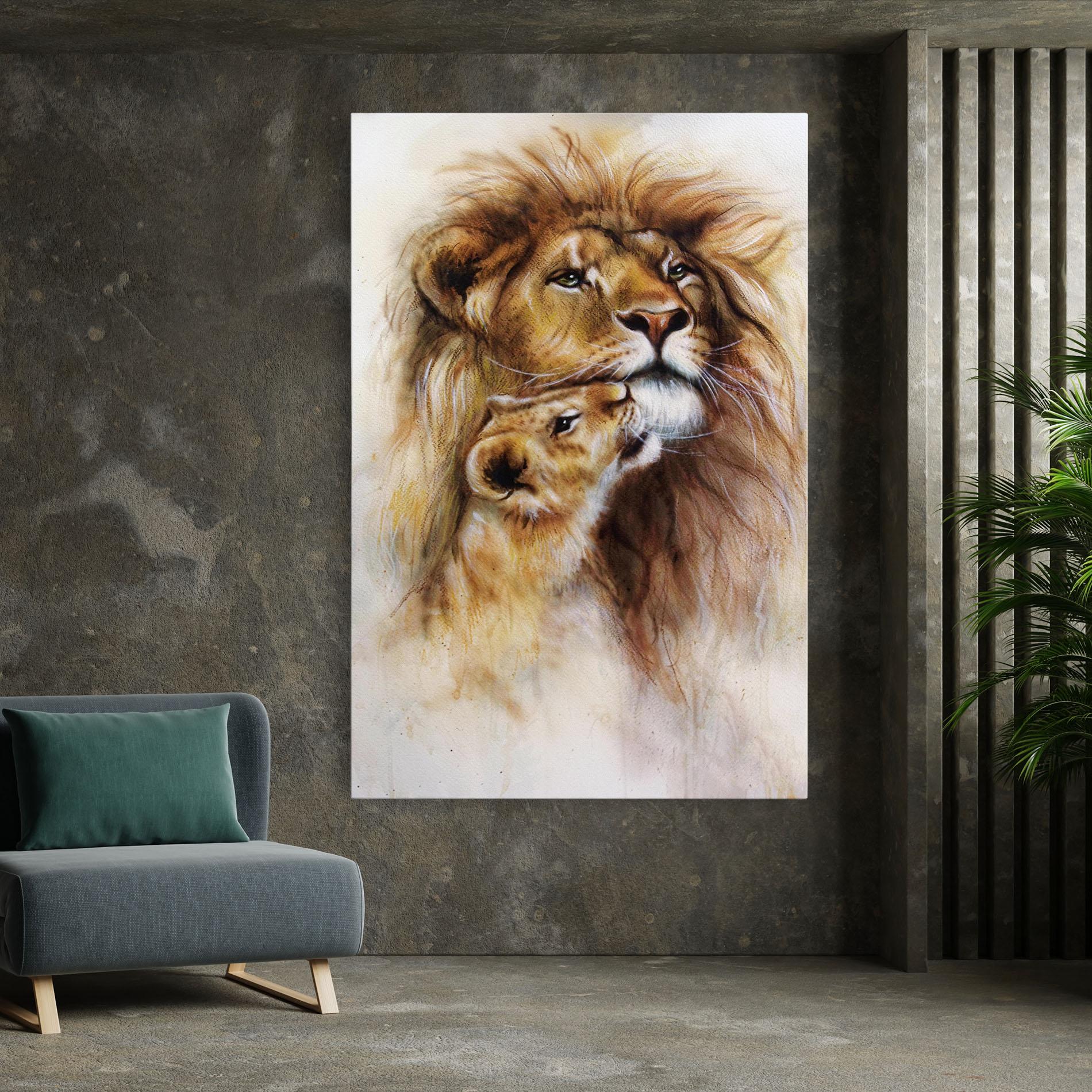 Vászonkép Lion Love mockup 7