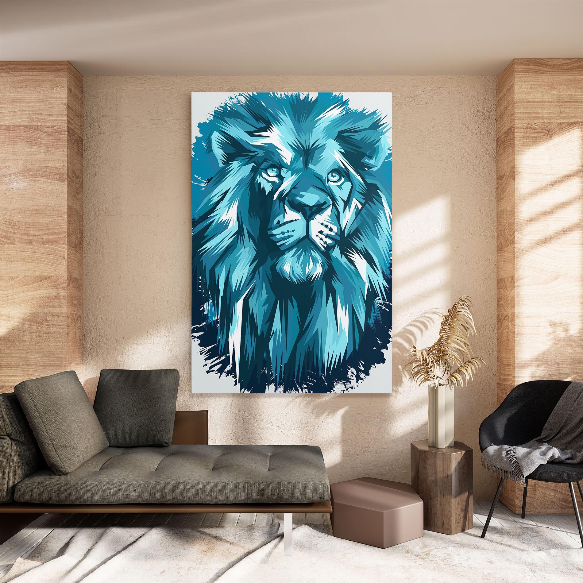 Vászonkép Blue Lion Head mockup 8