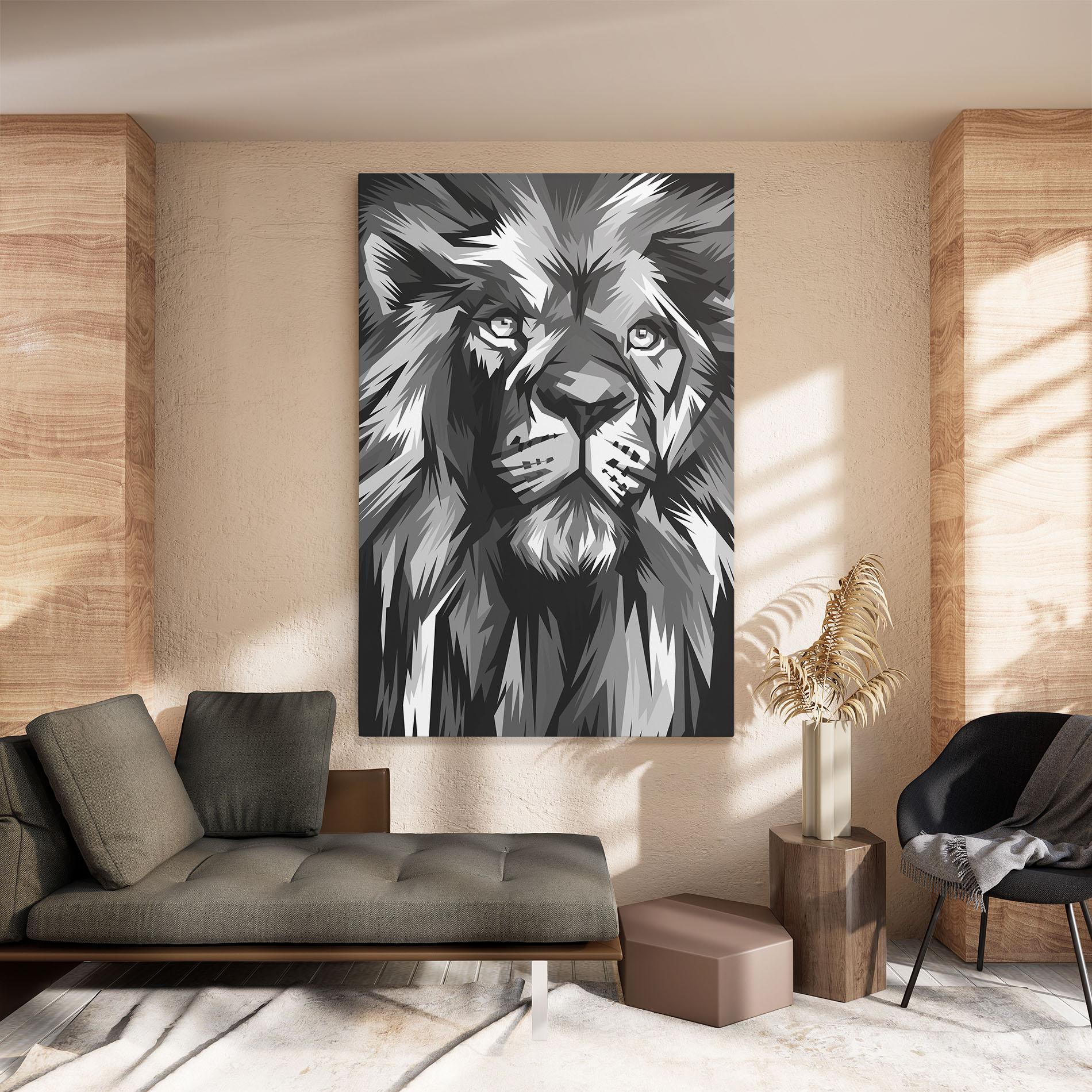 Vászonkép Grey Head Lion mockup 8