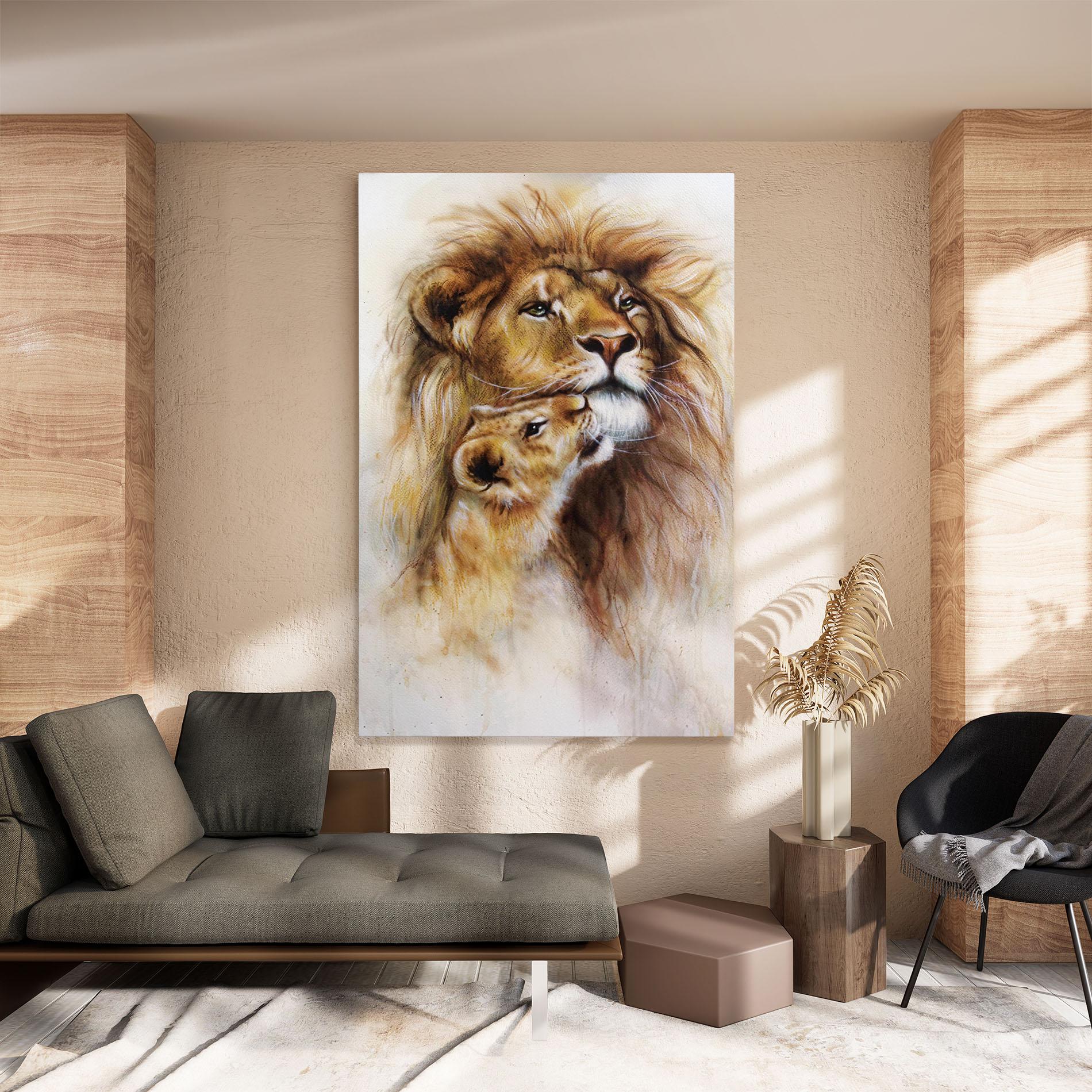 Vászonkép Lion Love mockup 8