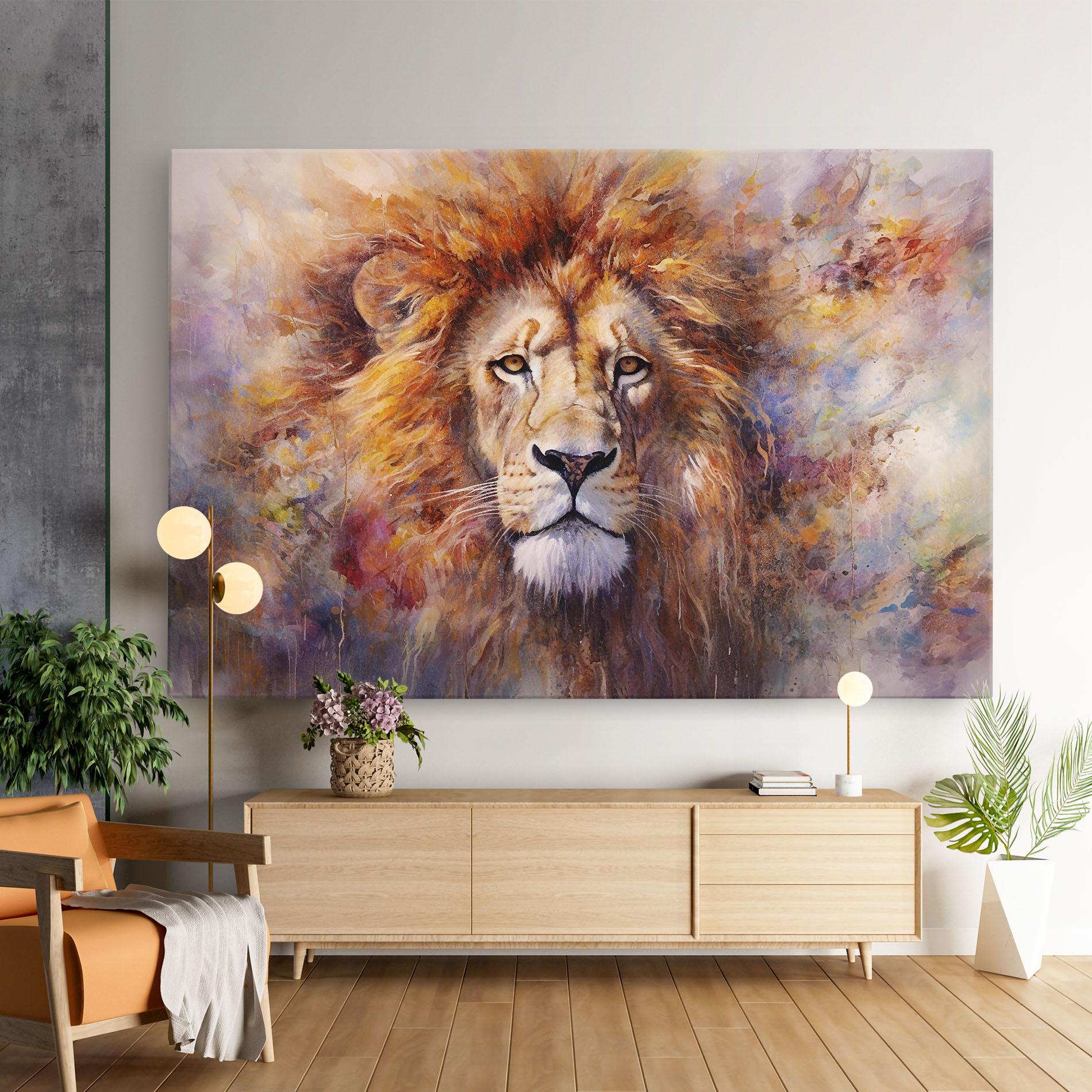 Vászonkép Abstract Lion Head mockup 9
