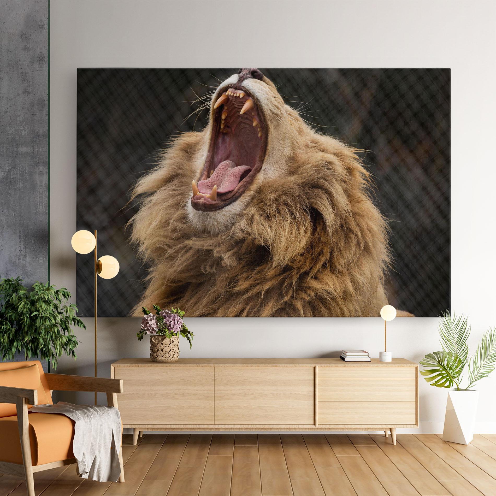 Vászonkép Angry Lion mockup 9