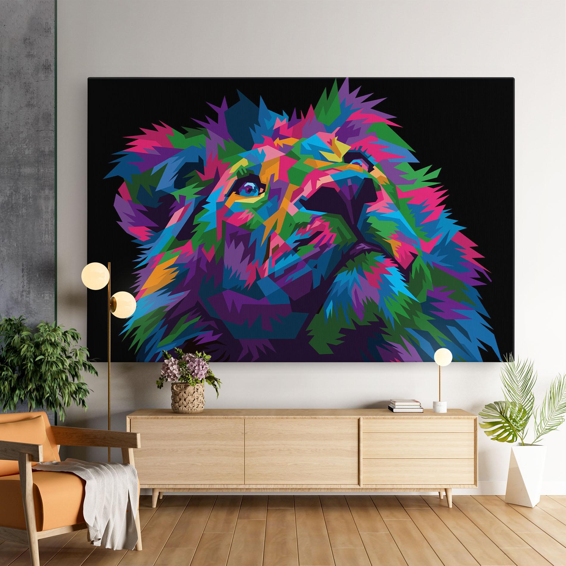 Vászonkép Cute Color Lion mockup 9