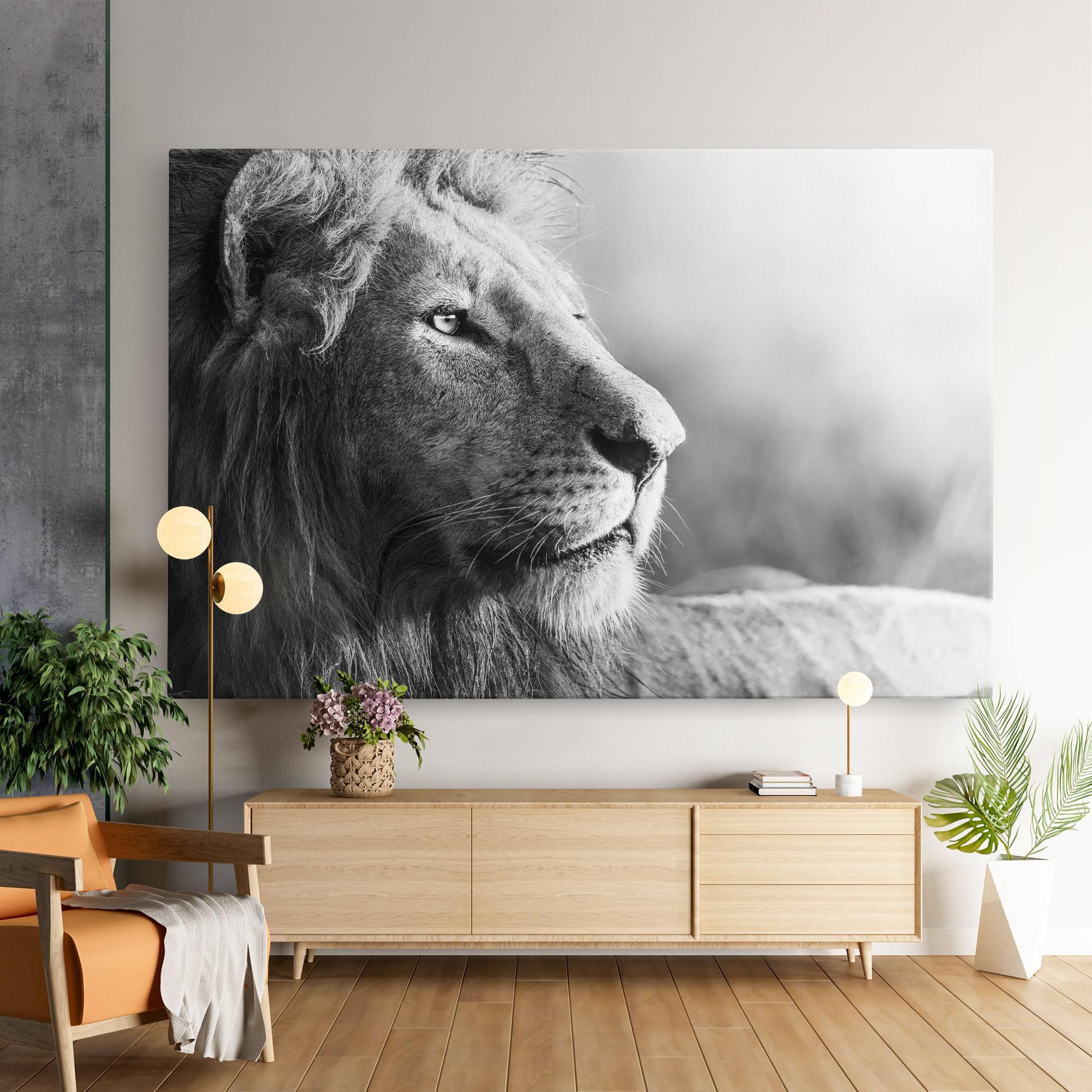 Vászonkép Grey Lion Head mockup 9