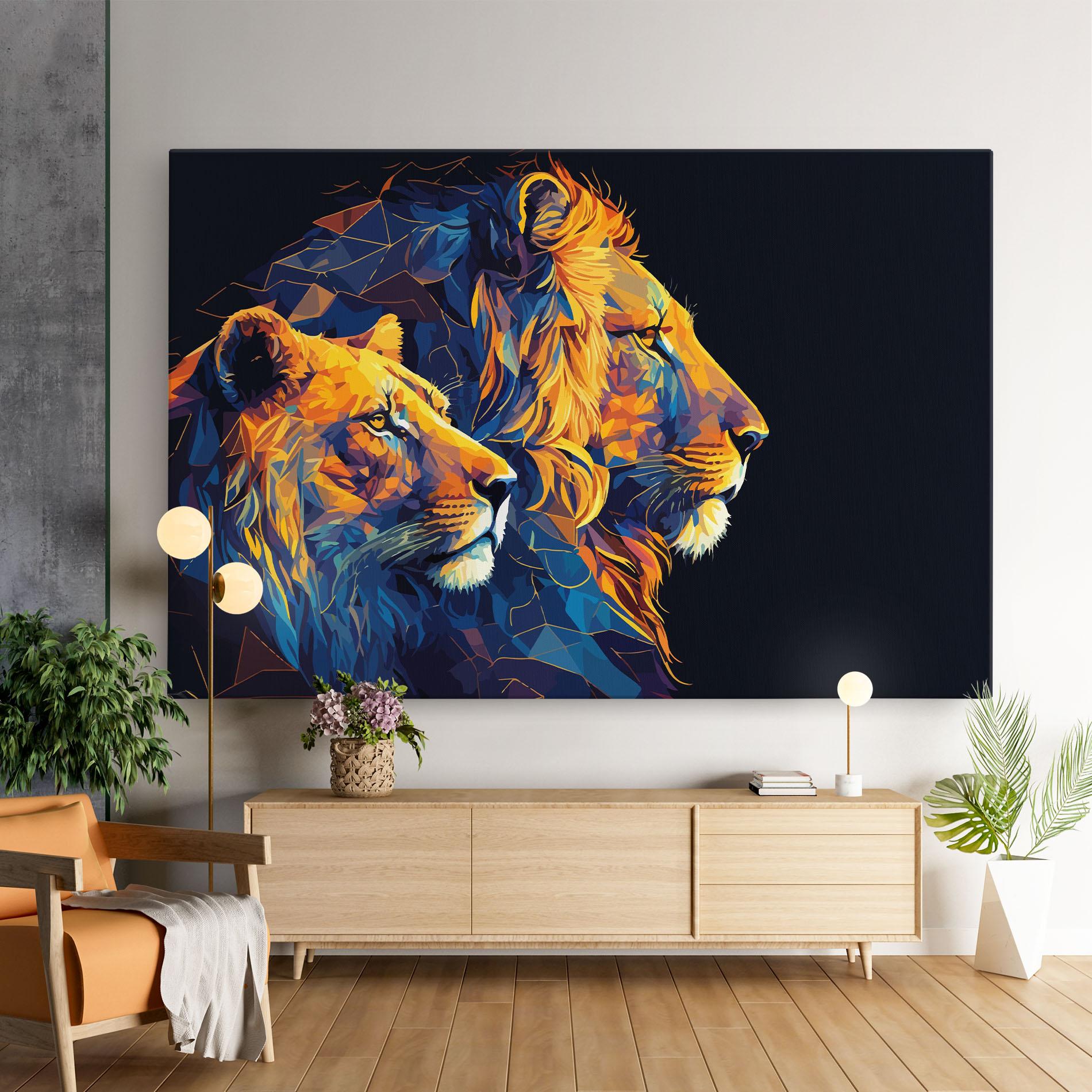 Vászonkép Orange Blue Lion mockup 9