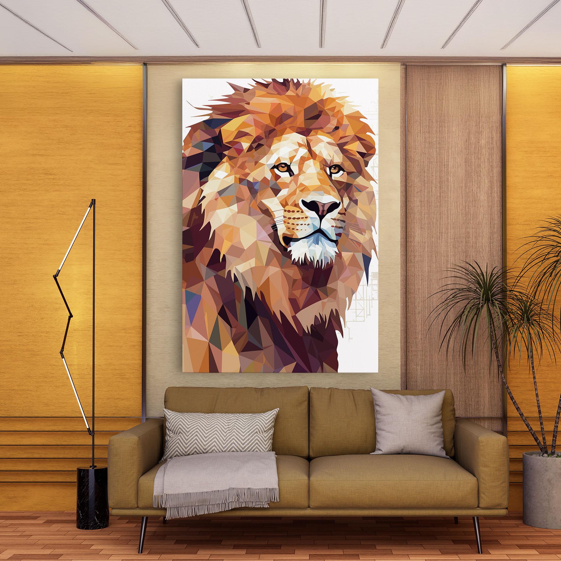 Vászonkép Artistic Lion Head mockup 9