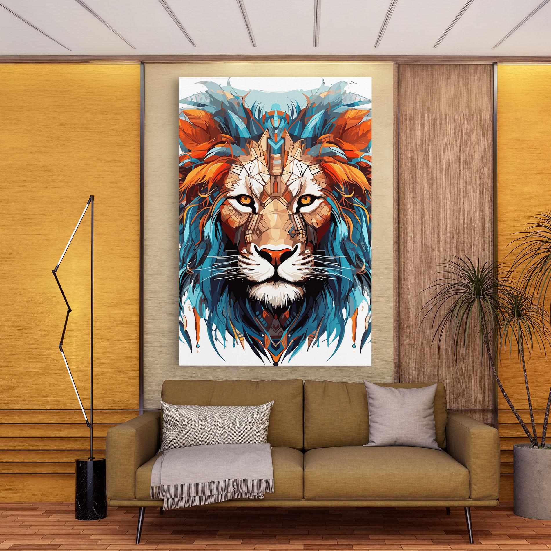 Vászonkép Blue Orange Lion mockup 9