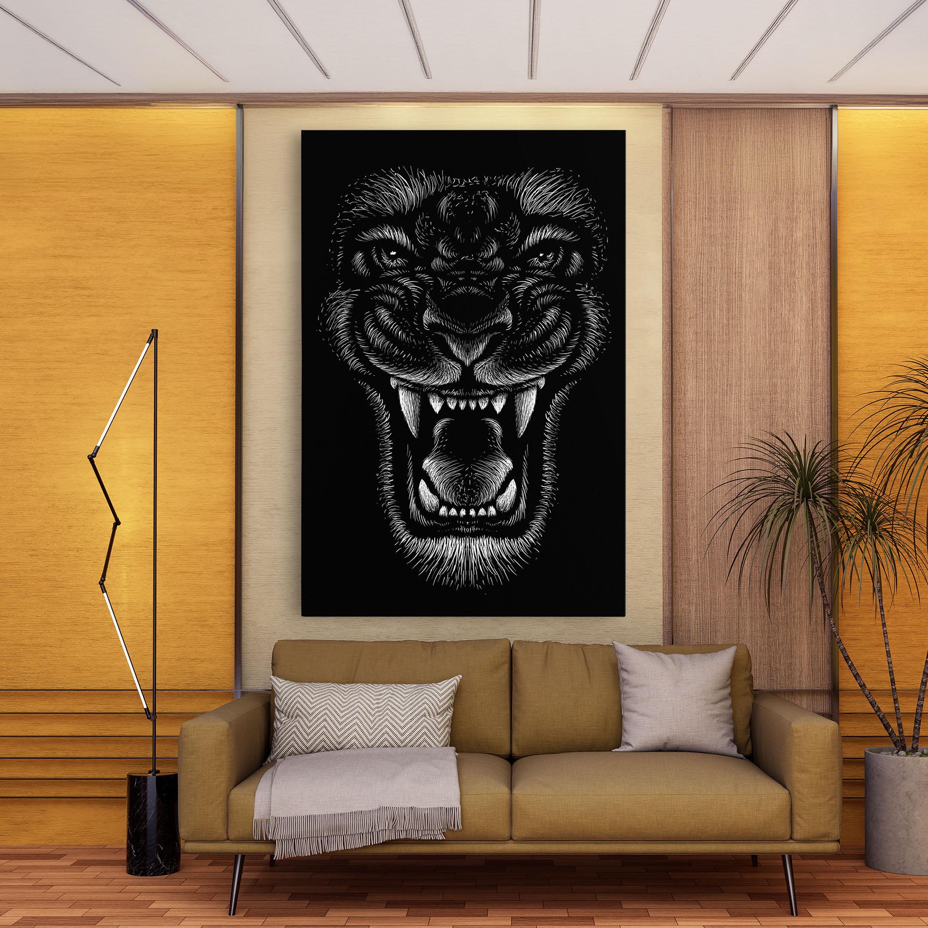 Vászonkép Lion Bite mockup 9