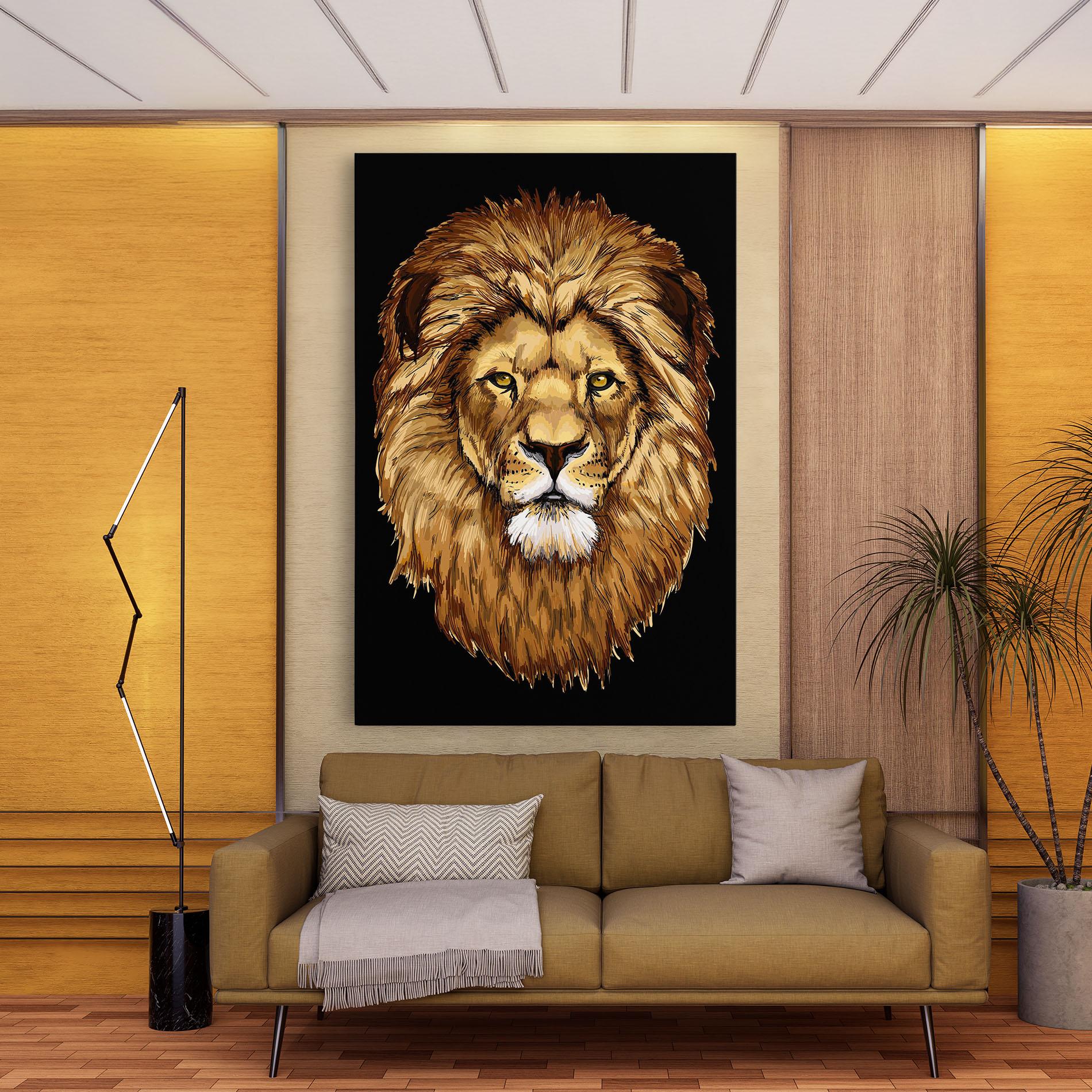 Vászonkép Lion Head mockup 9