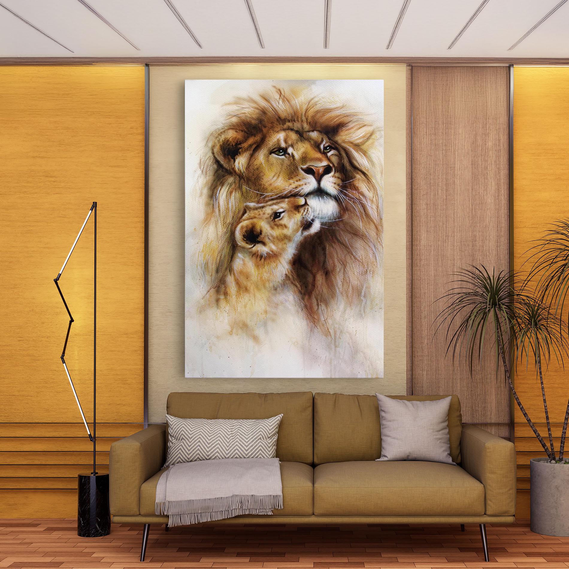 Vászonkép Lion Love mockup 9