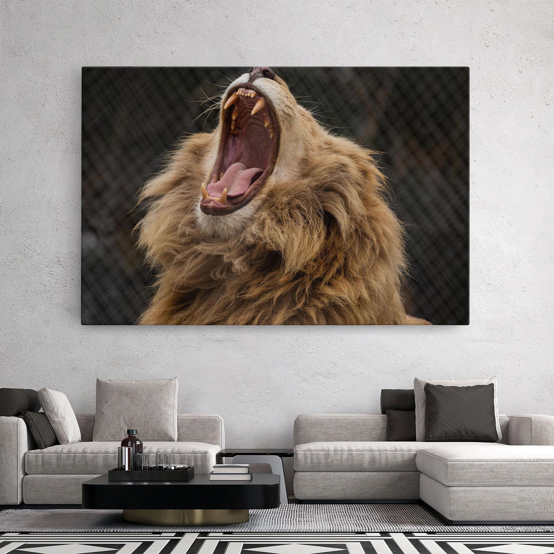 Vászonkép Angry Lion mockup 2