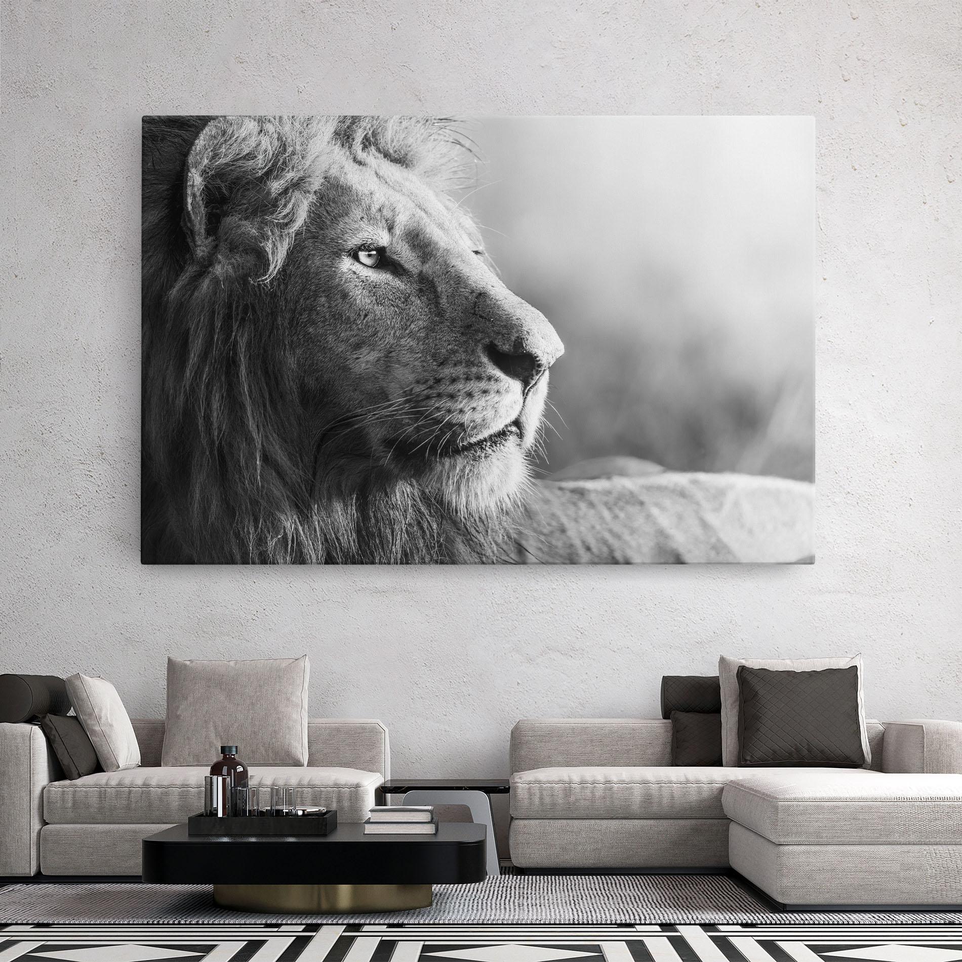 Vászonkép Grey Lion Head mockup 2