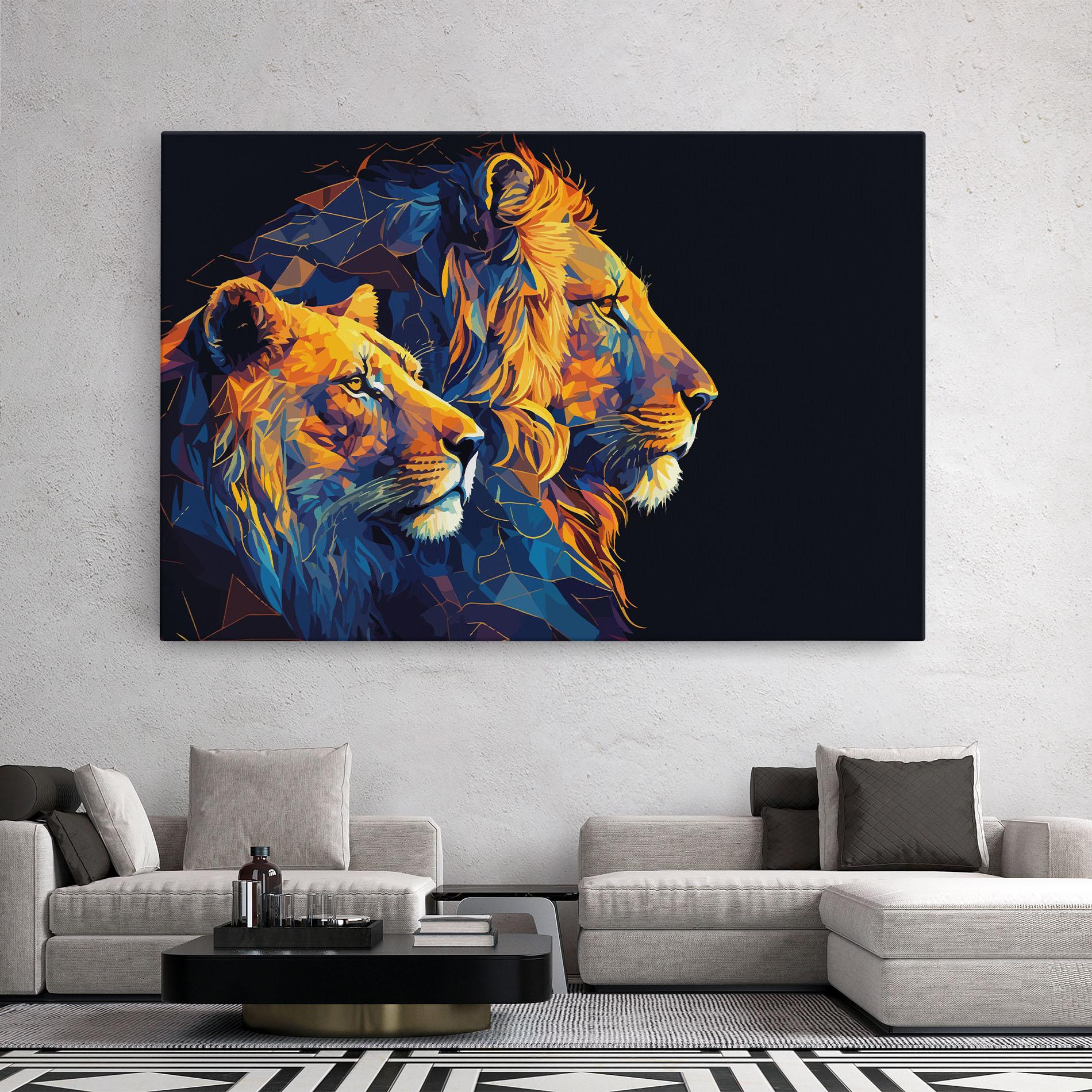 Vászonkép Orange Blue Lion mockup 2