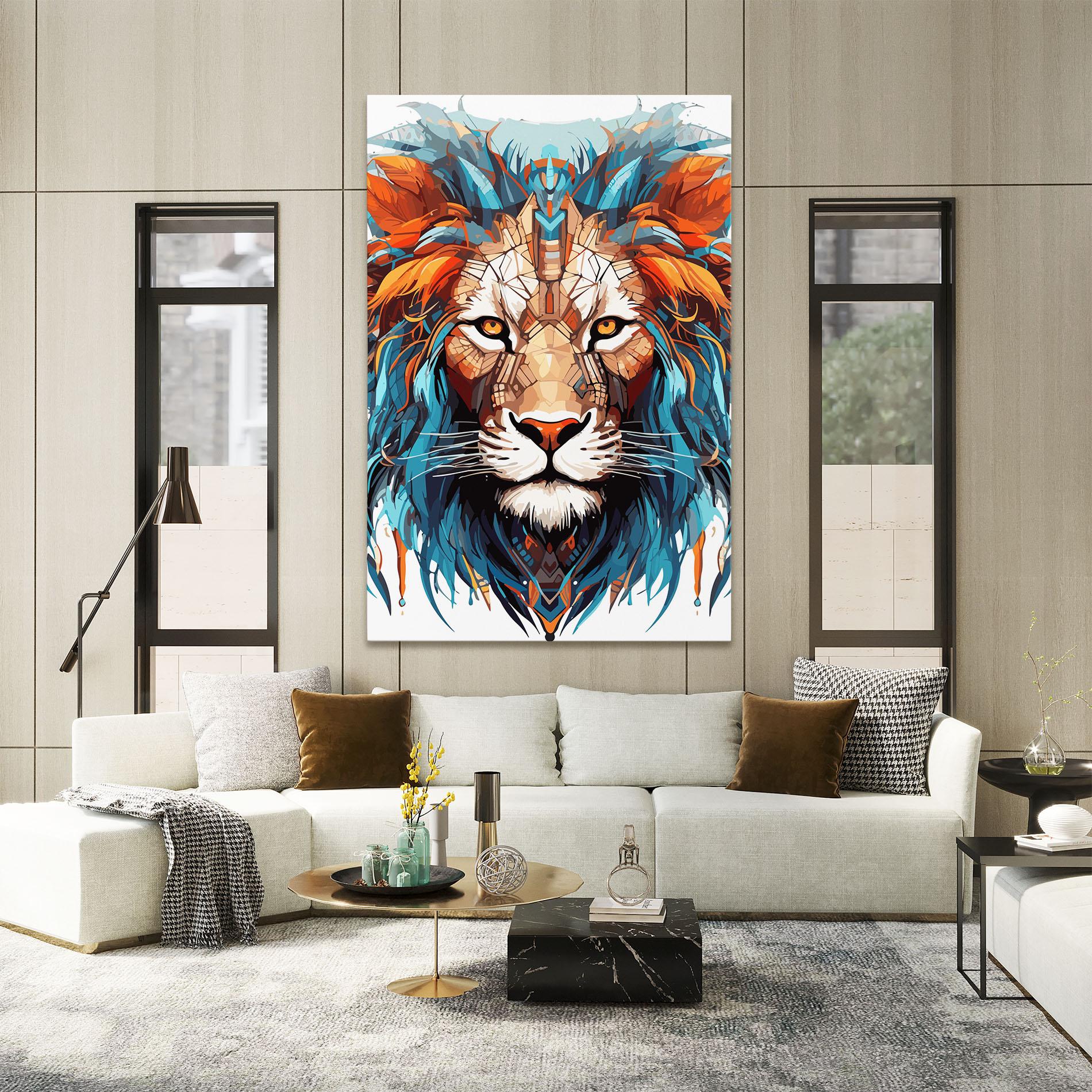 Vászonkép Blue Orange Lion mockup 2