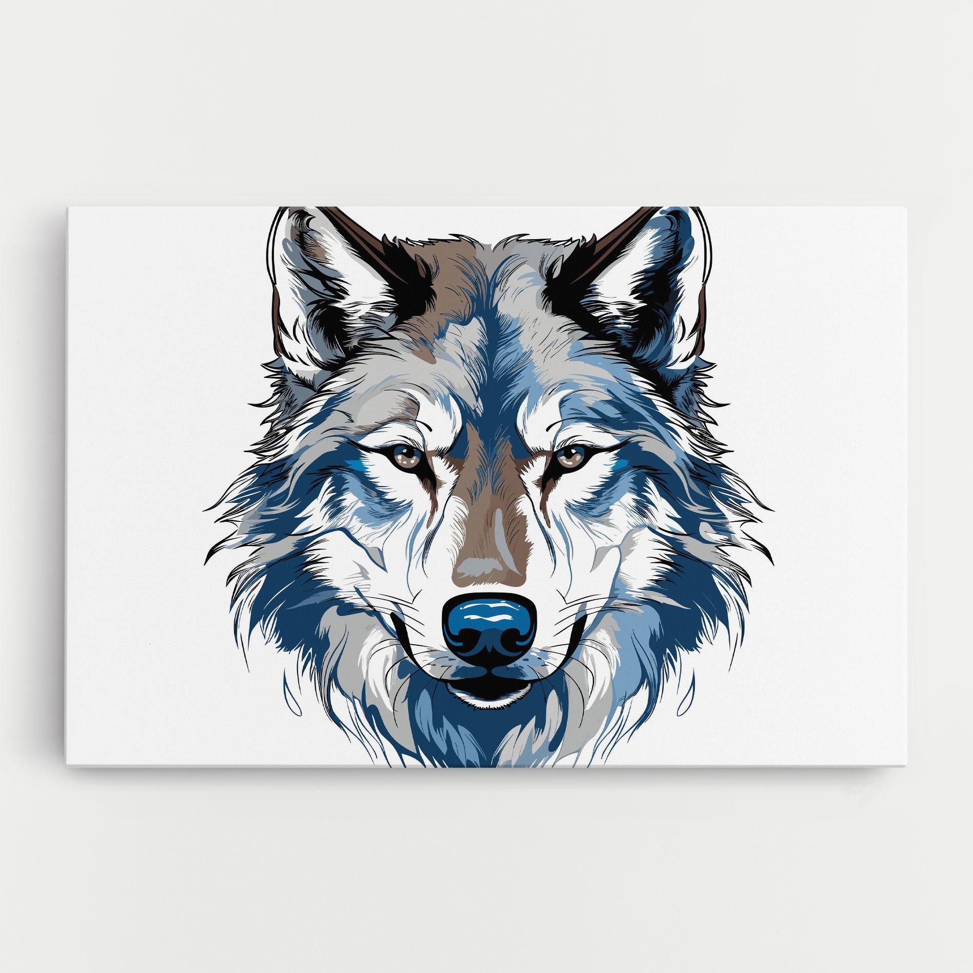 Vászonkép Blue Wolf Head mockup 0