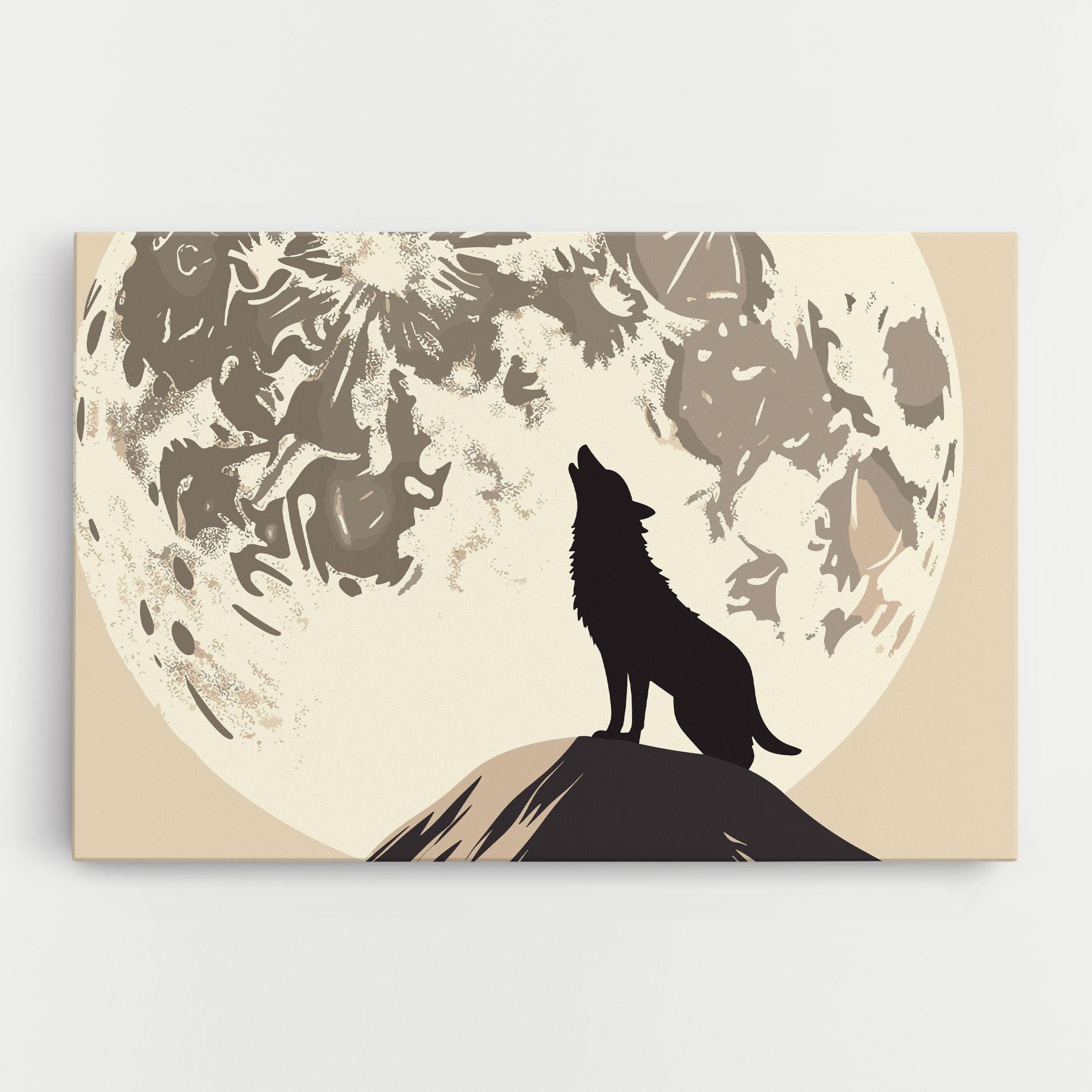 Vászonkép Cream Moon Wolf mockup 0