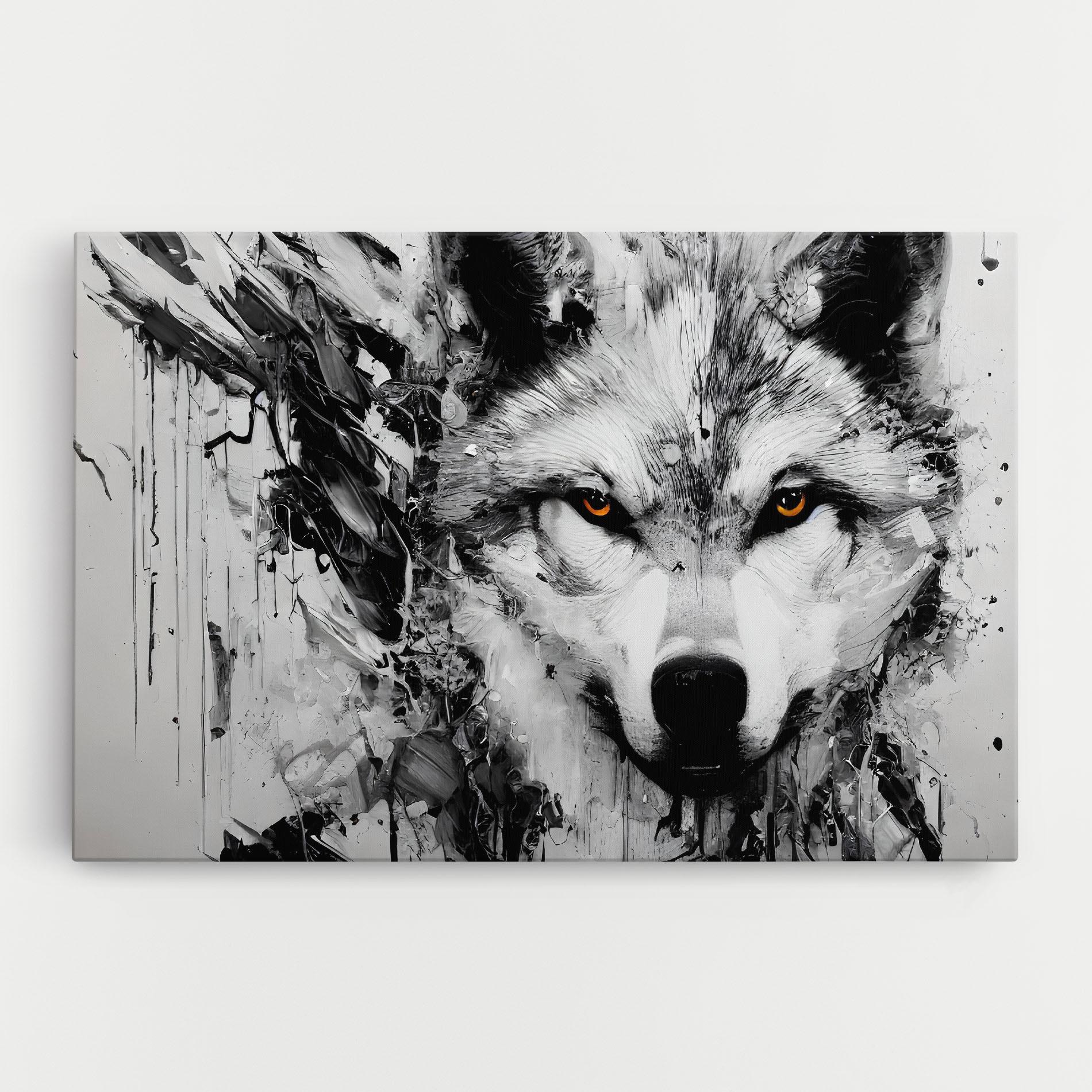 Vászonkép Grey Wolf Portrait mockup 0