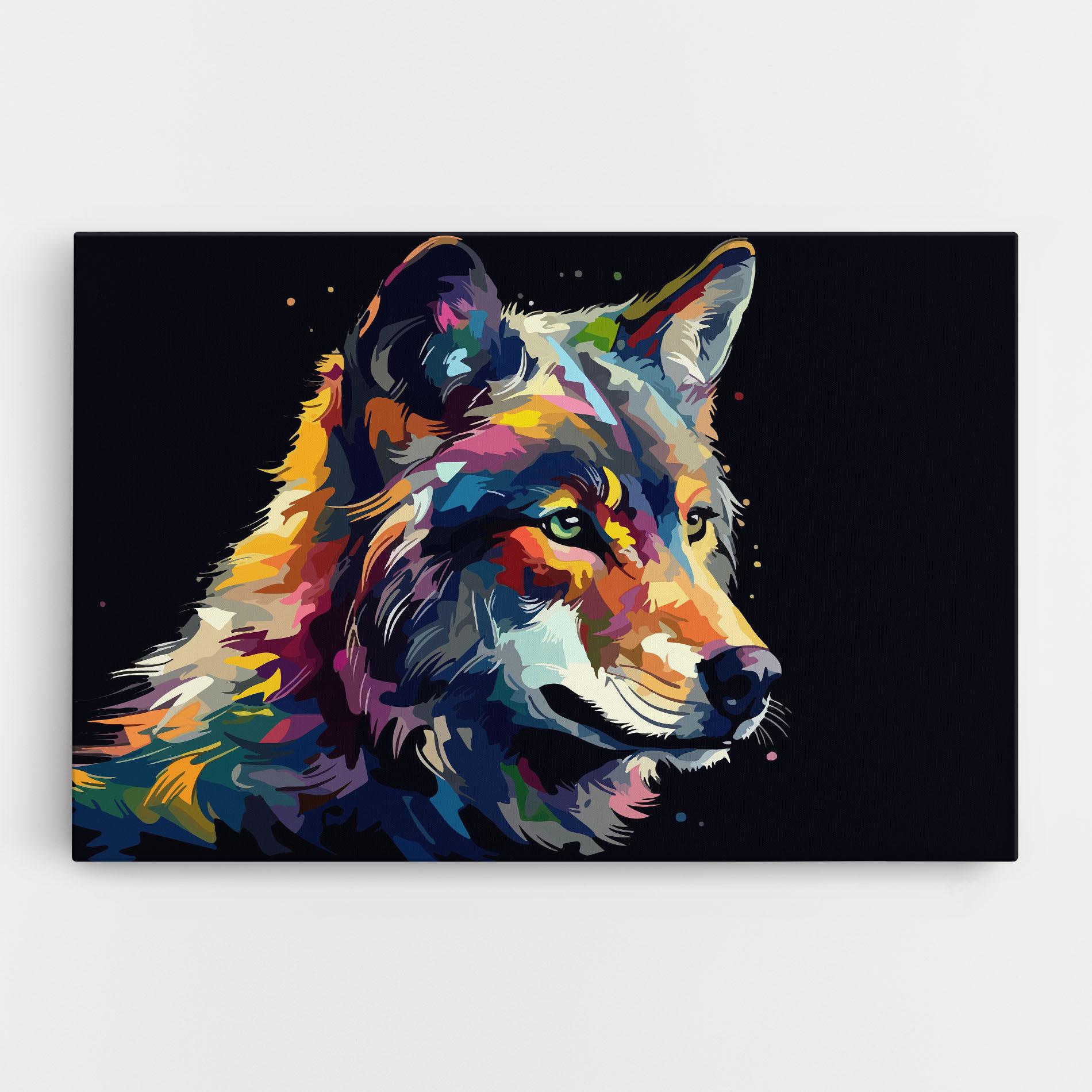 Vászonkép Painted Wolf mockup 0