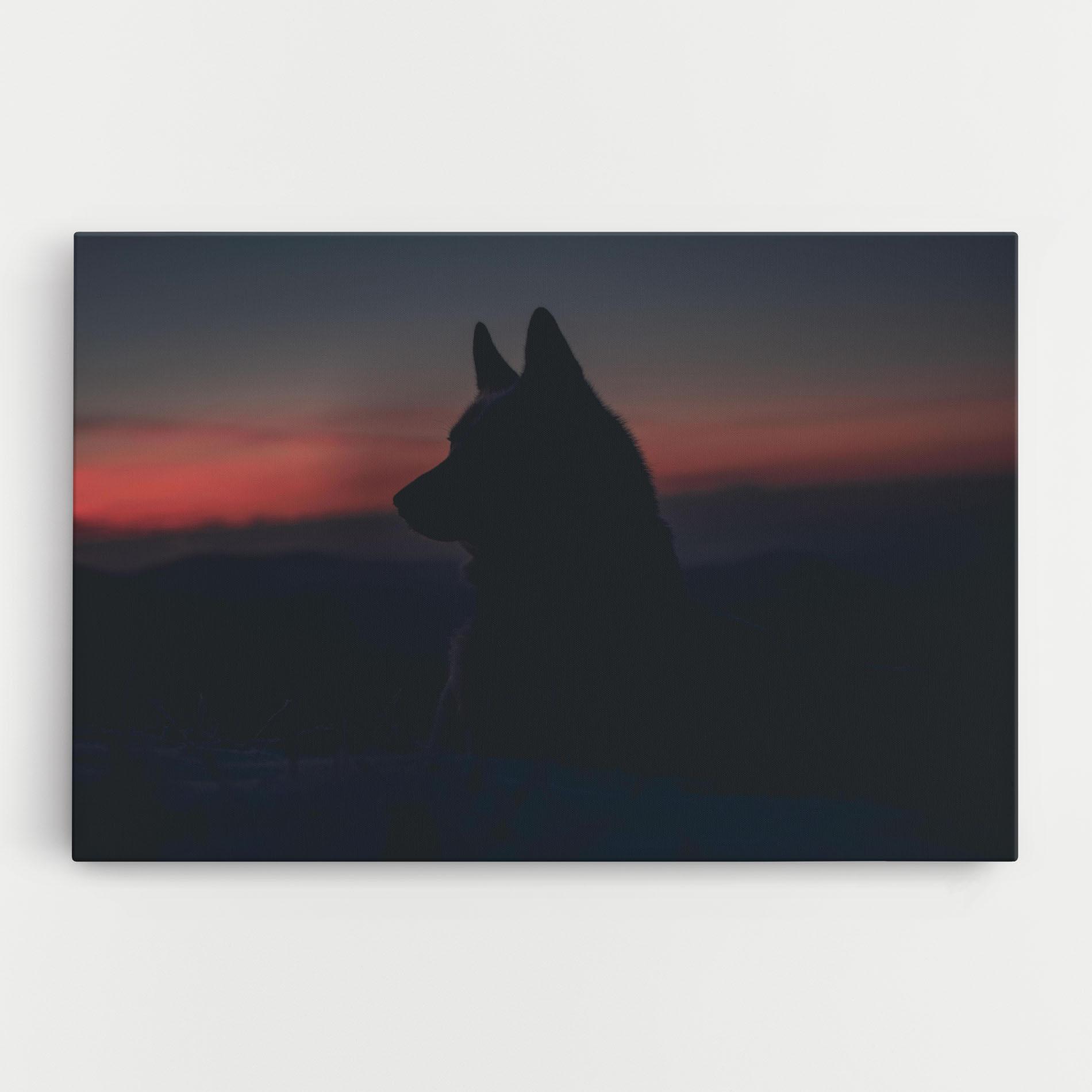 Vászonkép Wolf Shillouette mockup 0