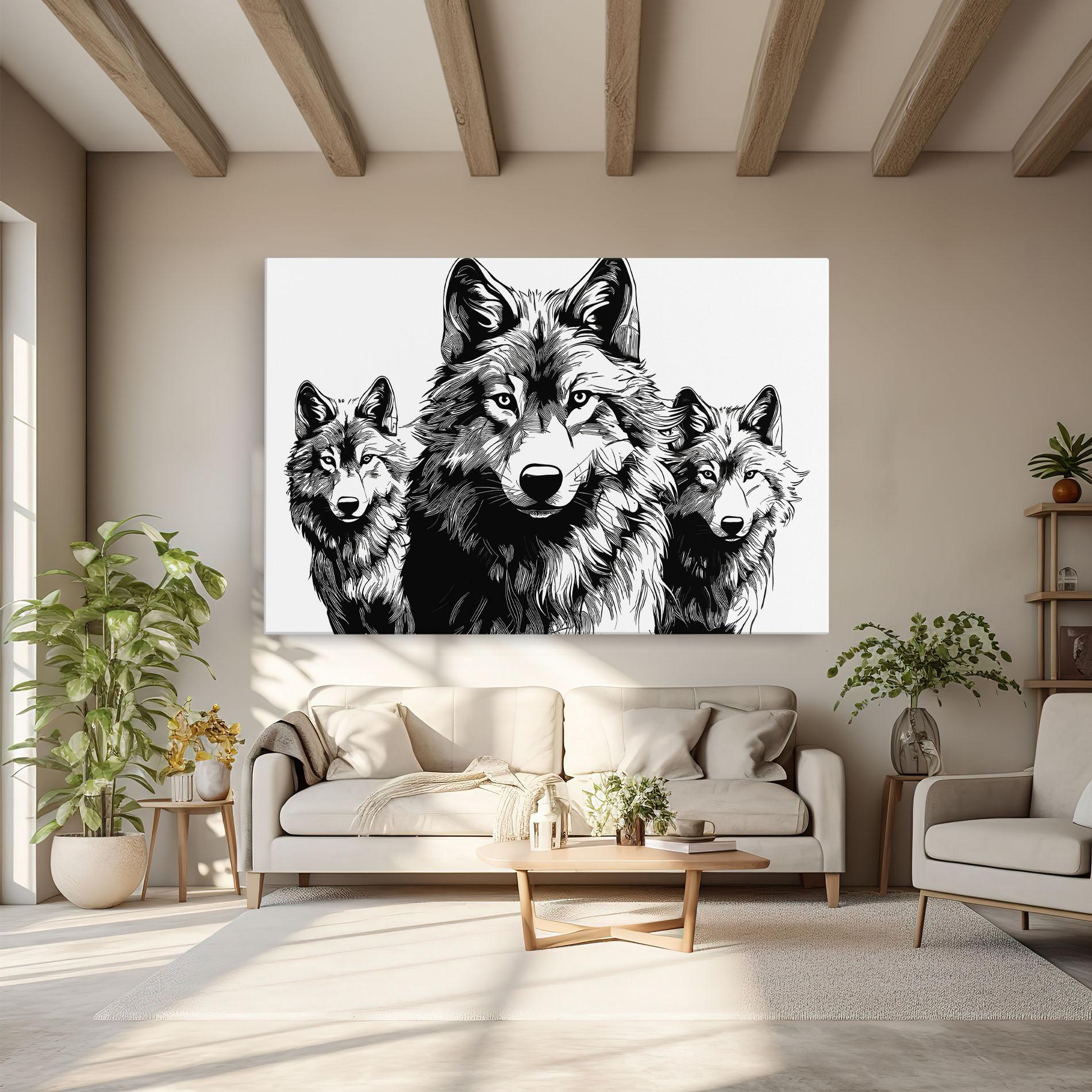 Vászonkép 3 Wolves mockup 6