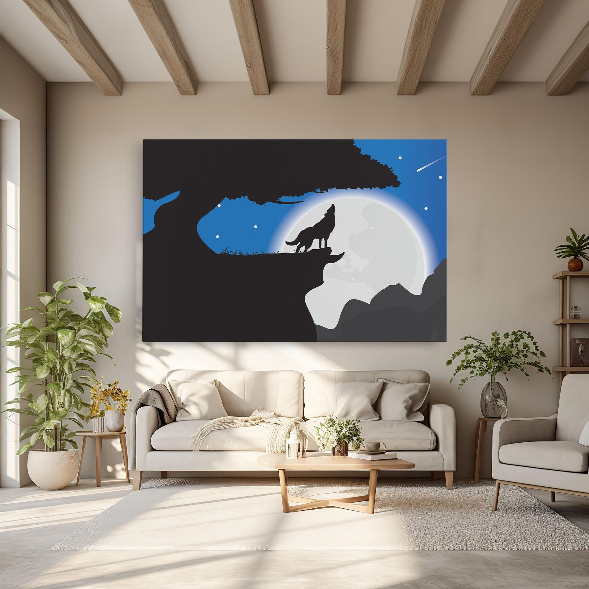 Vászonkép Blue Light Wolf mockup 6