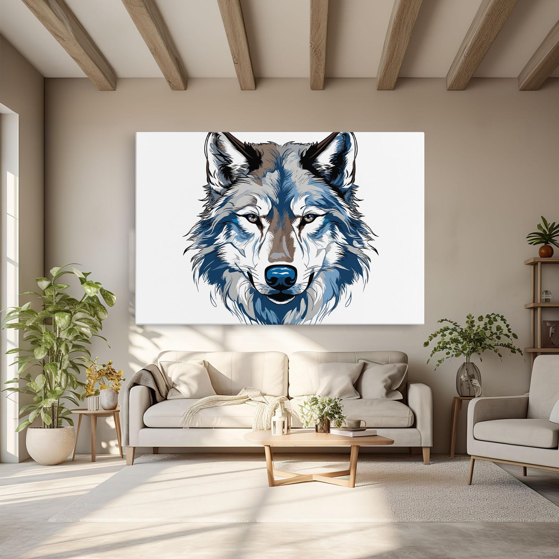 Vászonkép Blue Wolf Head mockup 6