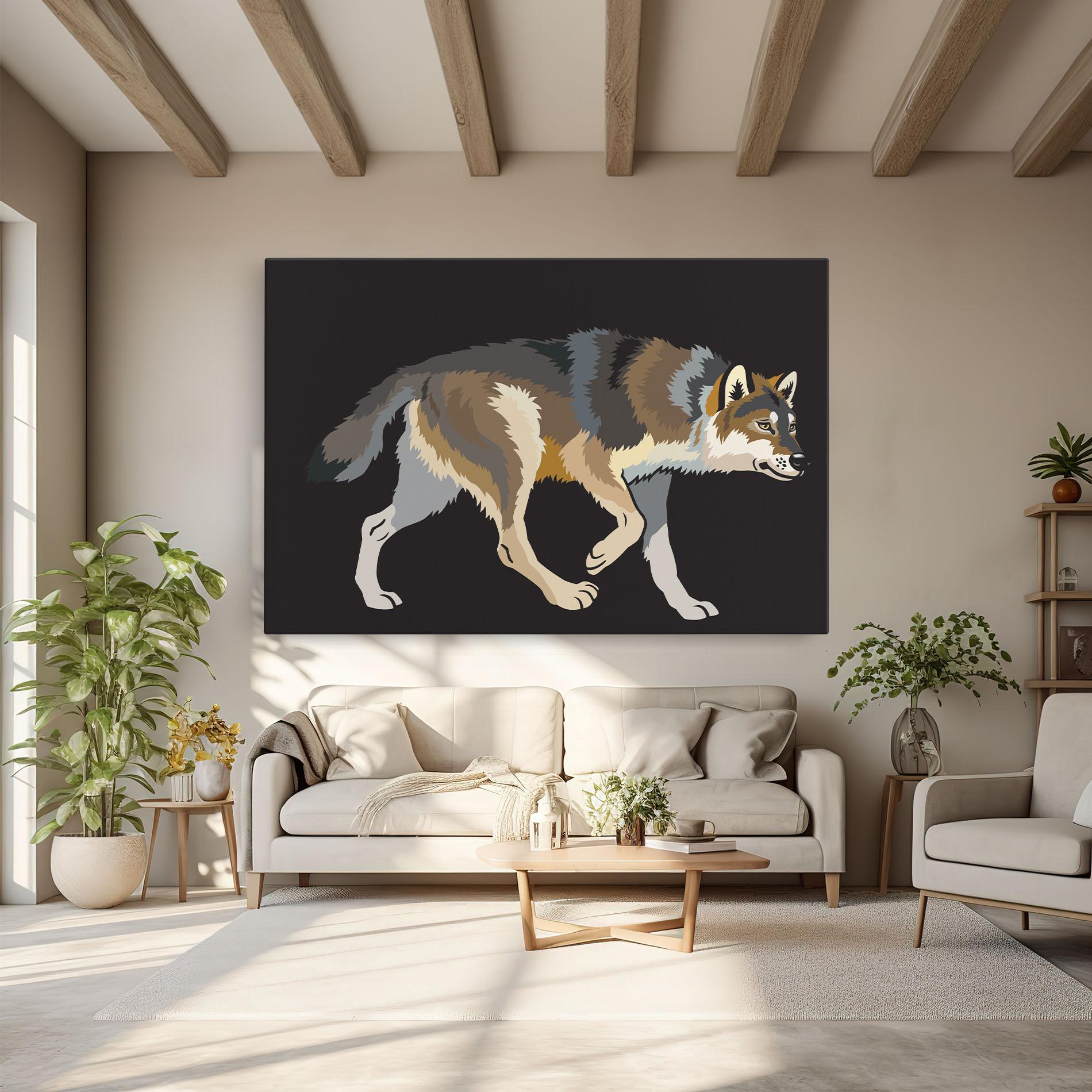 Vászonkép Cartoon Wolf mockup 6