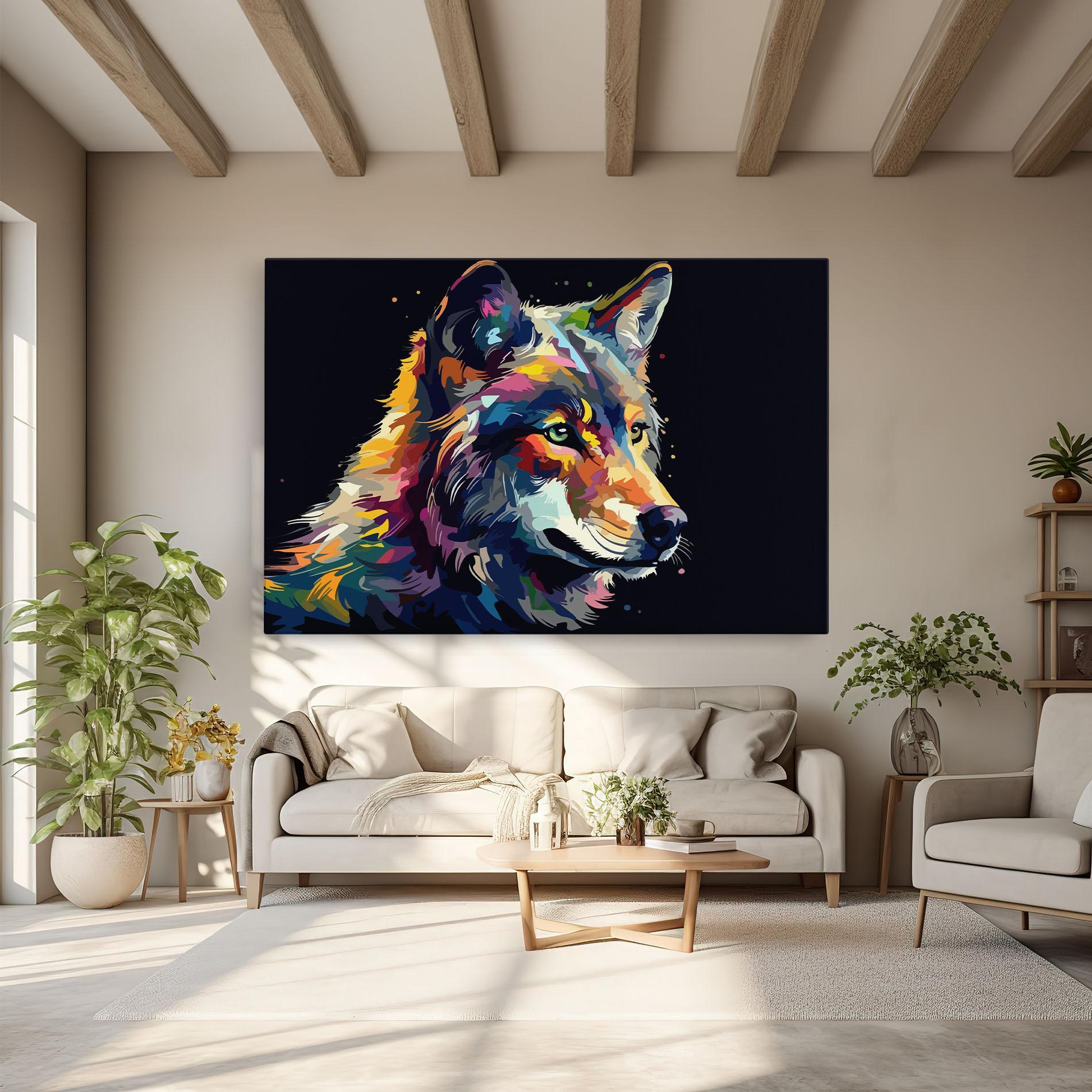 Vászonkép Painted Wolf mockup 6