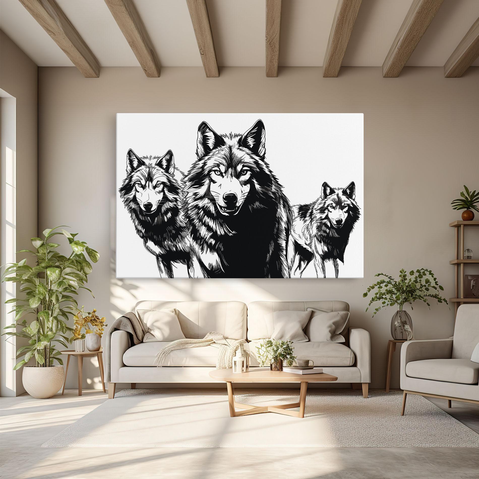 Vászonkép Wolves mockup 6