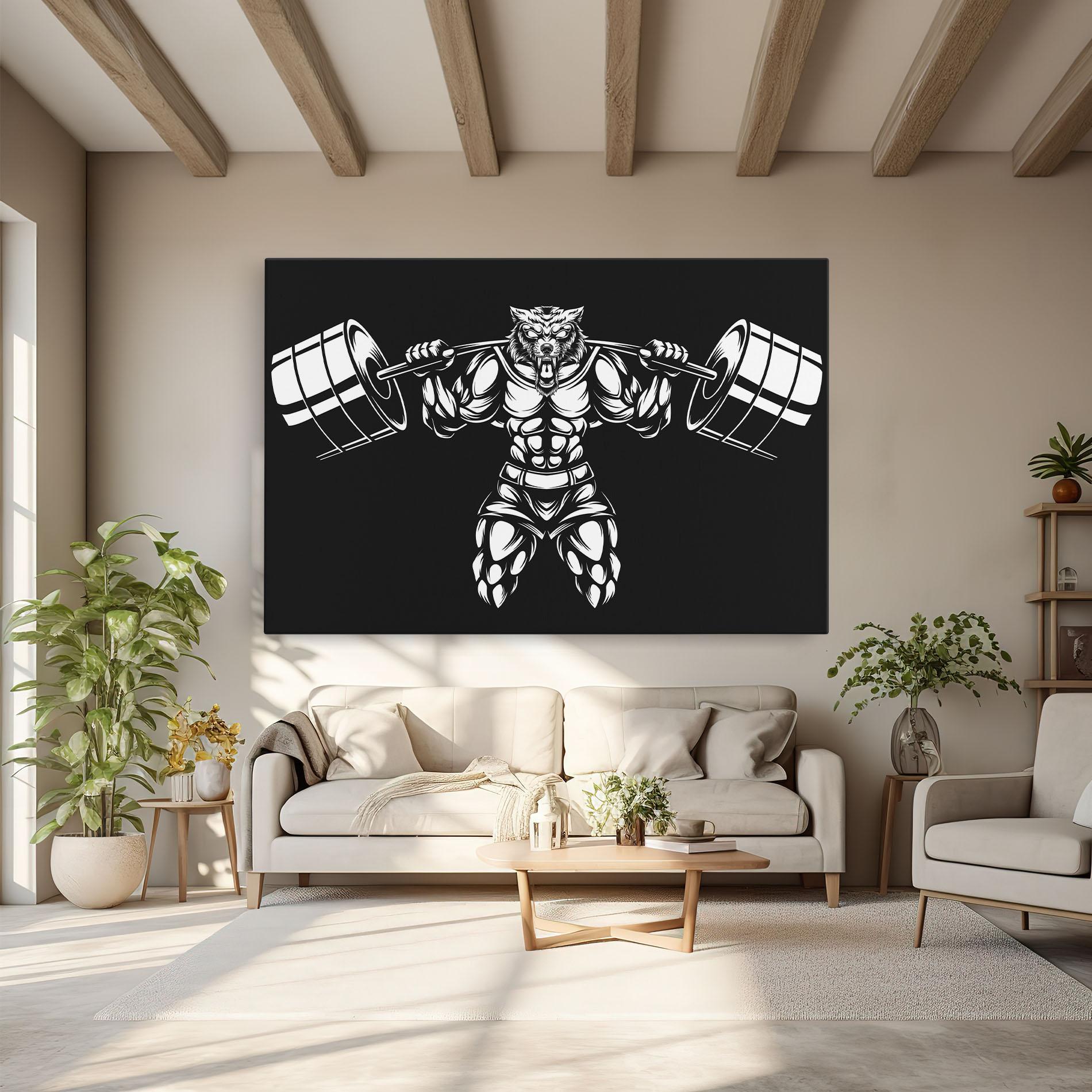 Vászonkép Work Out Wolf mockup 6