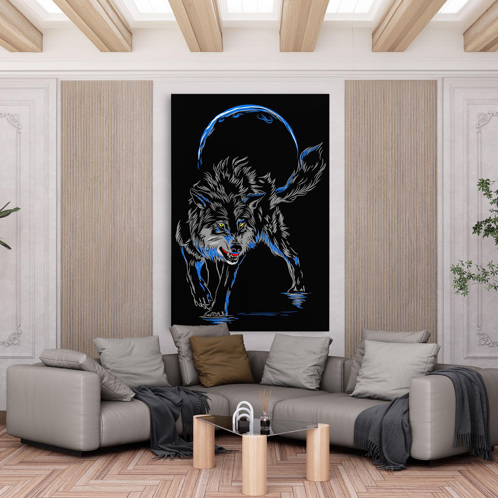 Vászonkép Grey Blue Wolf mockup 6