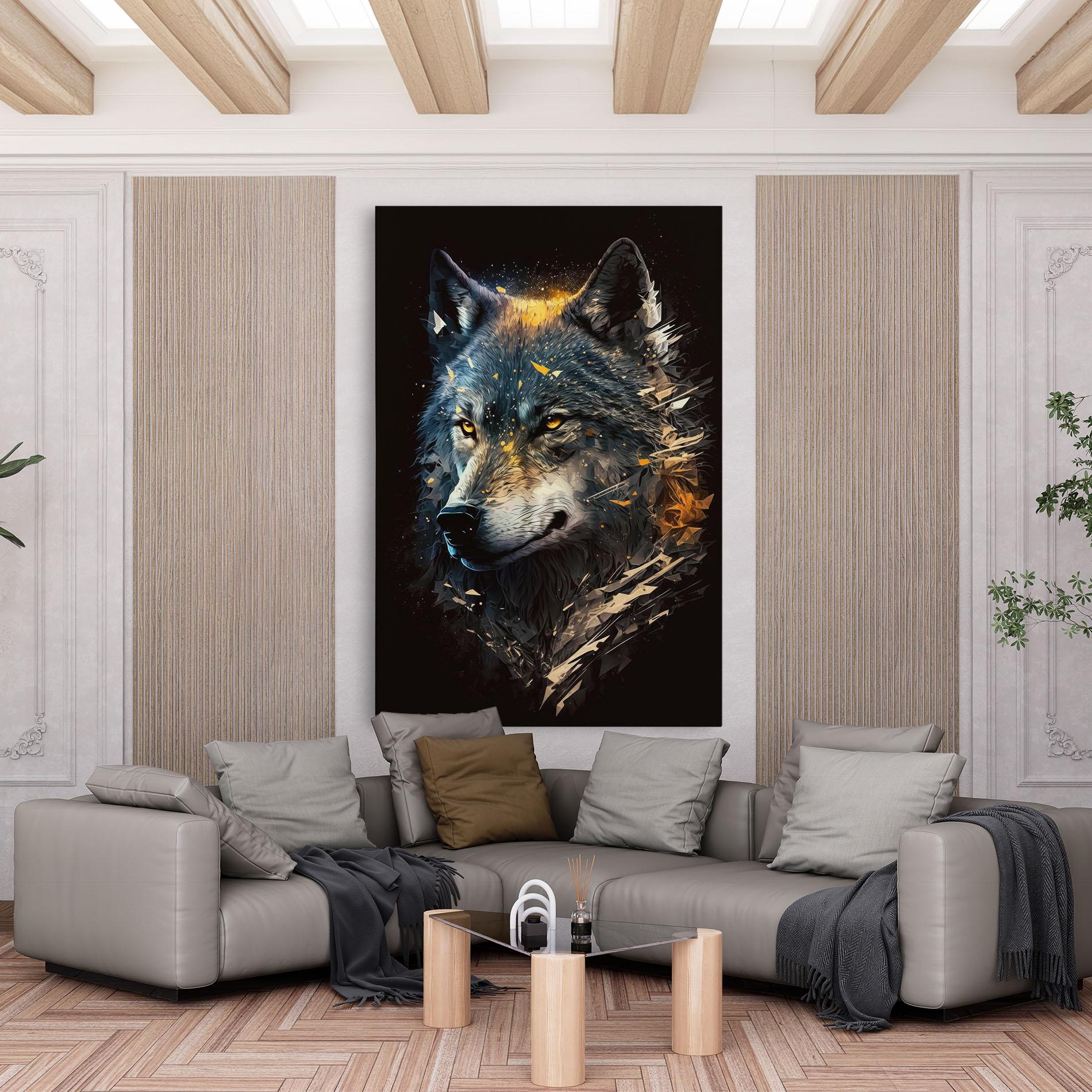 Vászonkép Wolf Portrait mockup 6