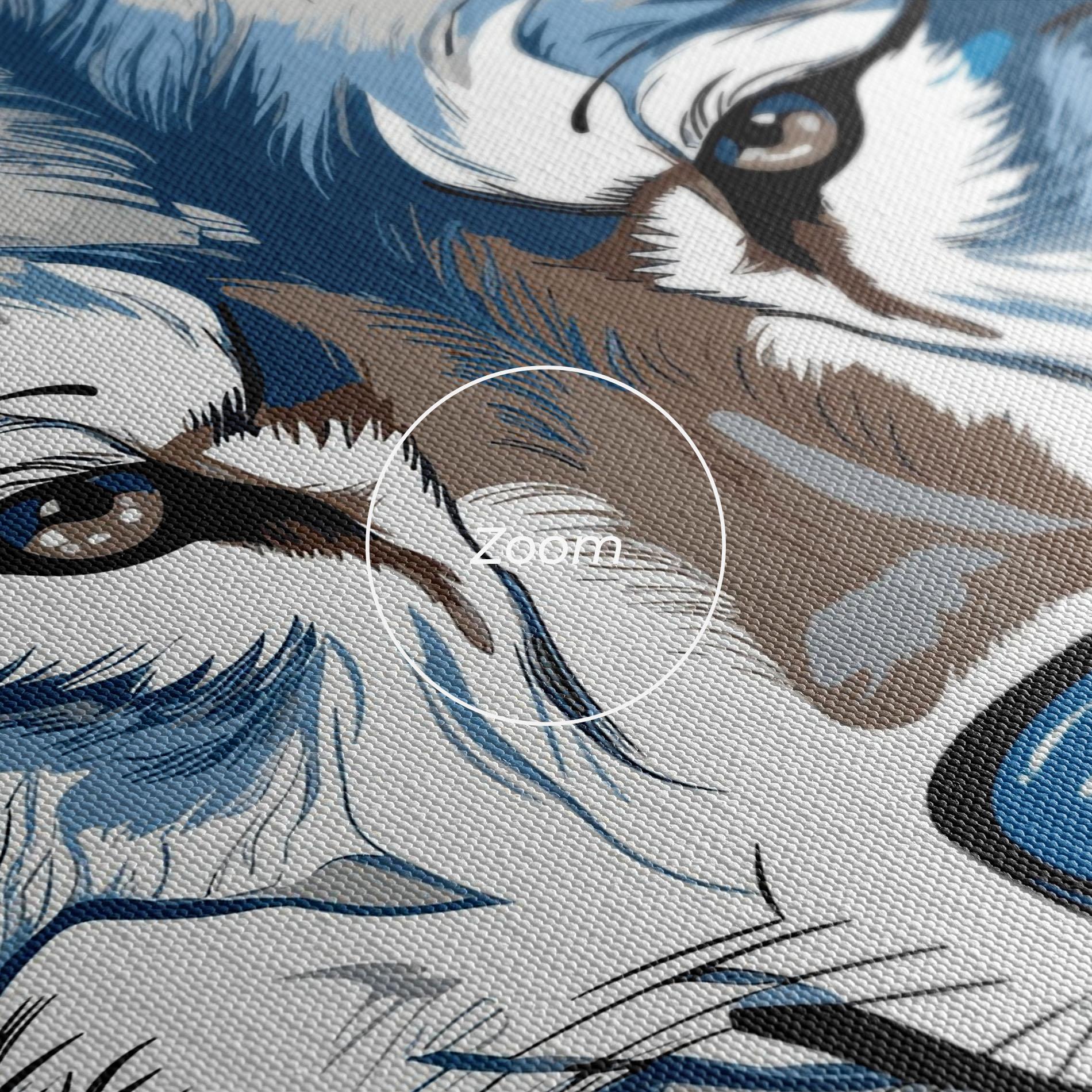 Vászonkép Blue Wolf Head mockup 3