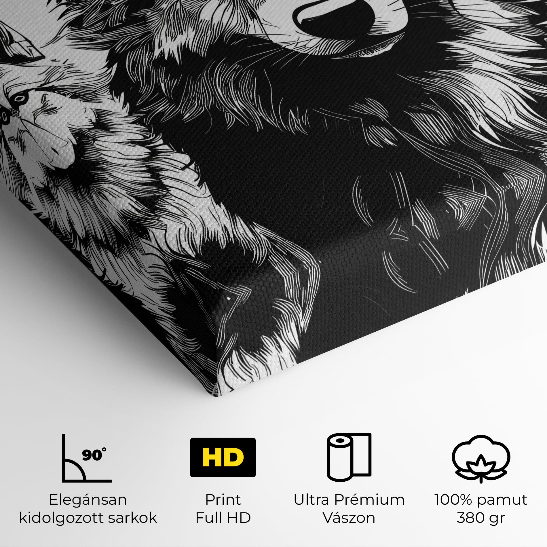 Vászonkép 3 Wolves mockup 4