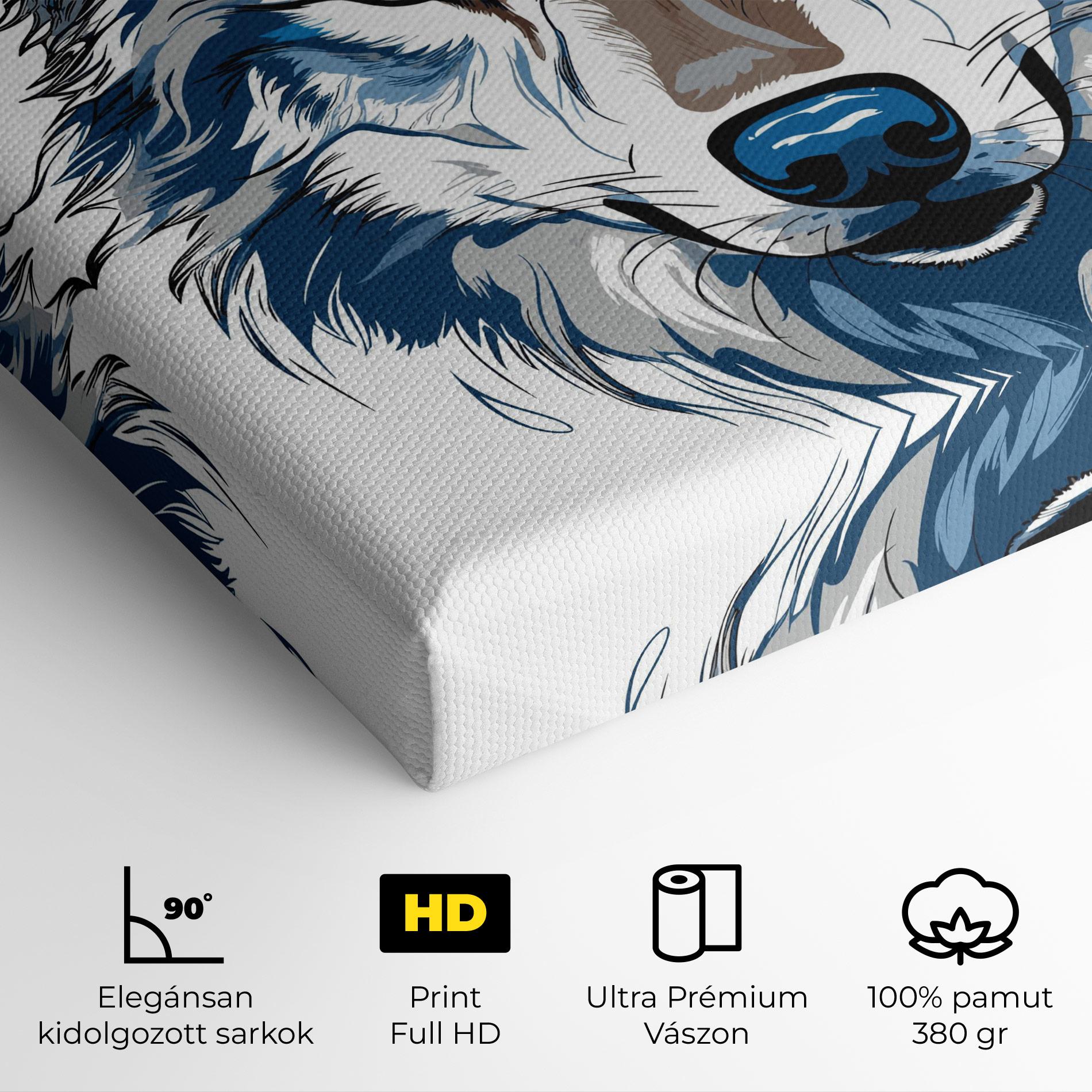 Vászonkép Blue Wolf Head mockup 4