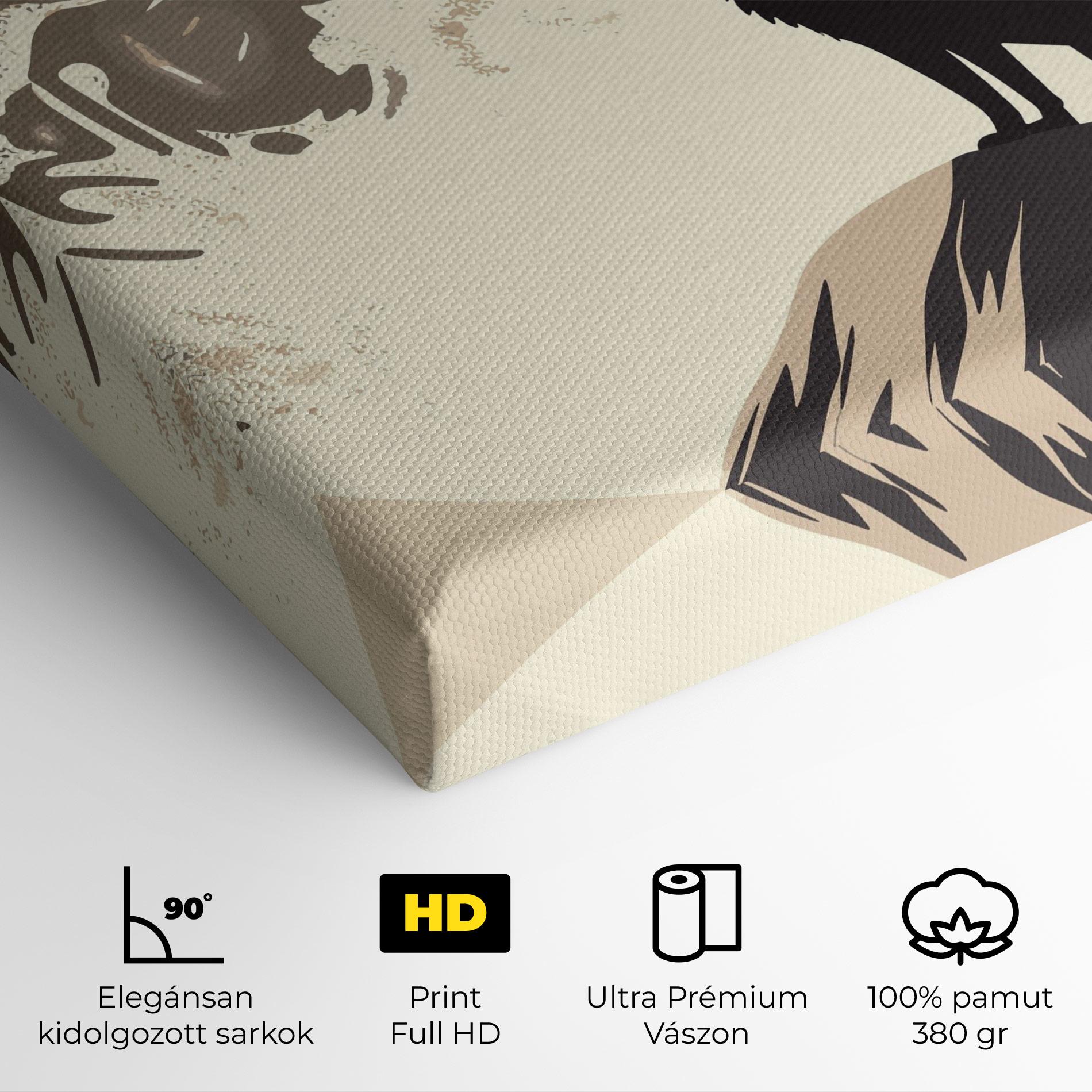 Vászonkép Cream Moon Wolf mockup 4