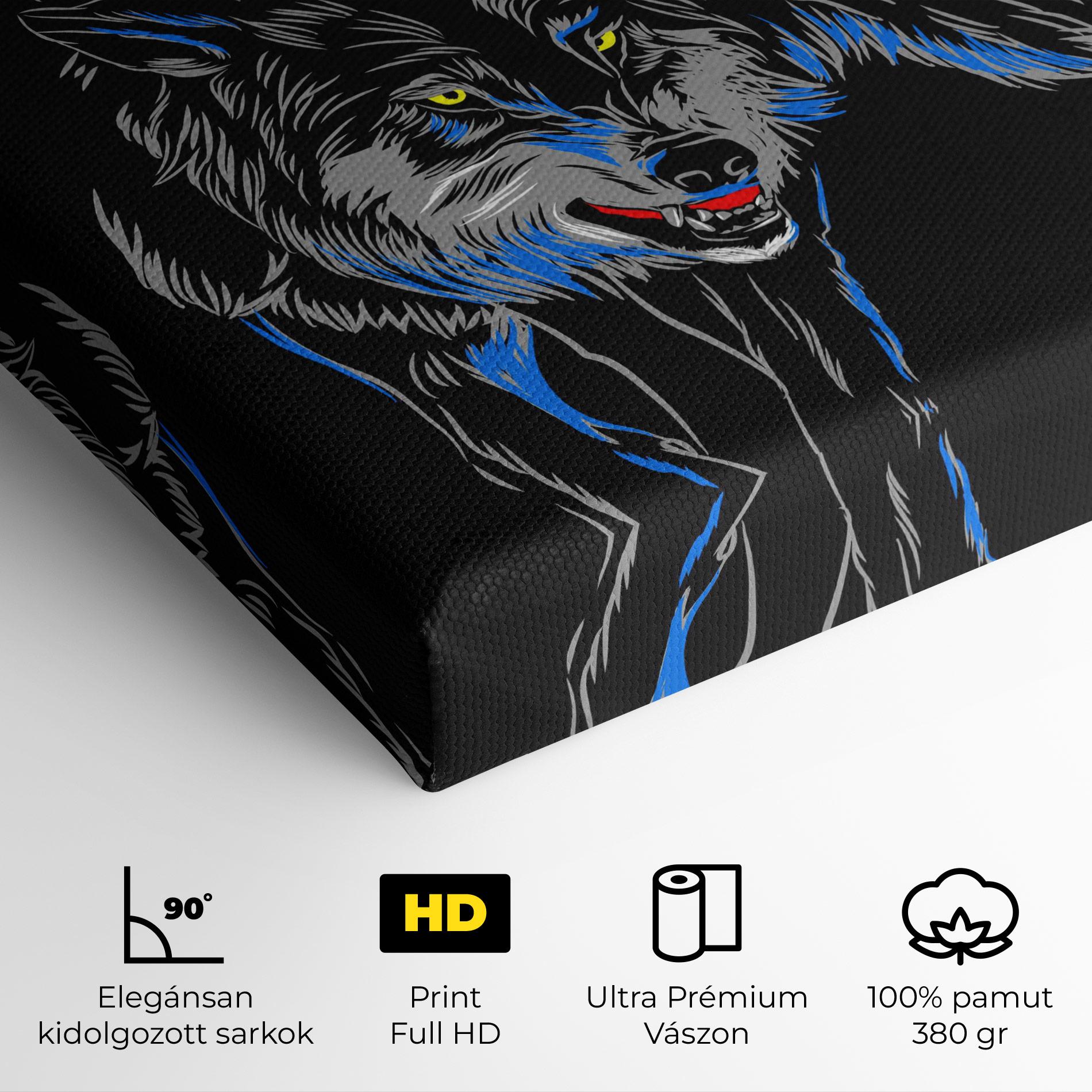 Vászonkép Grey Blue Wolf mockup 4