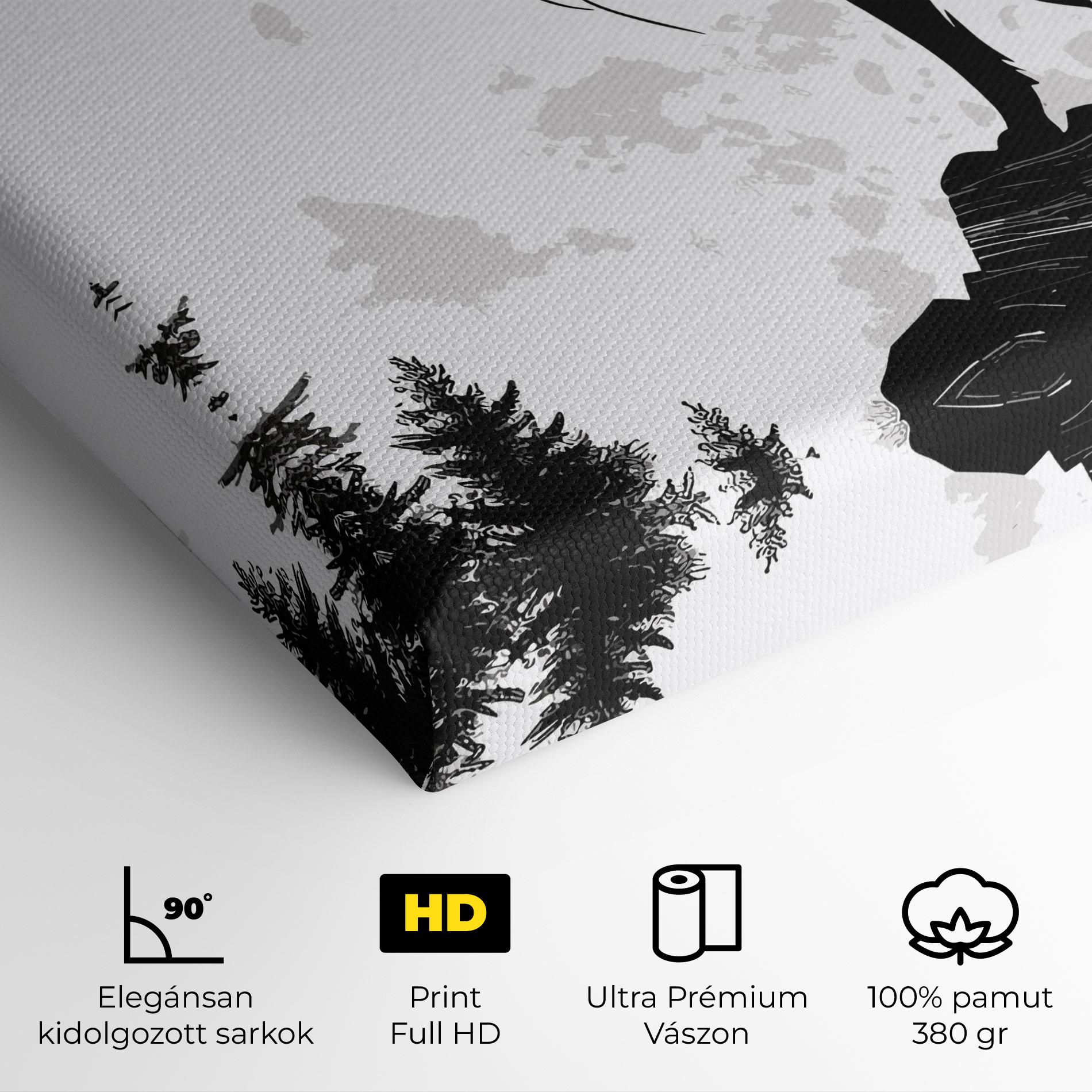 Vászonkép Grey Moon Wolf mockup 4