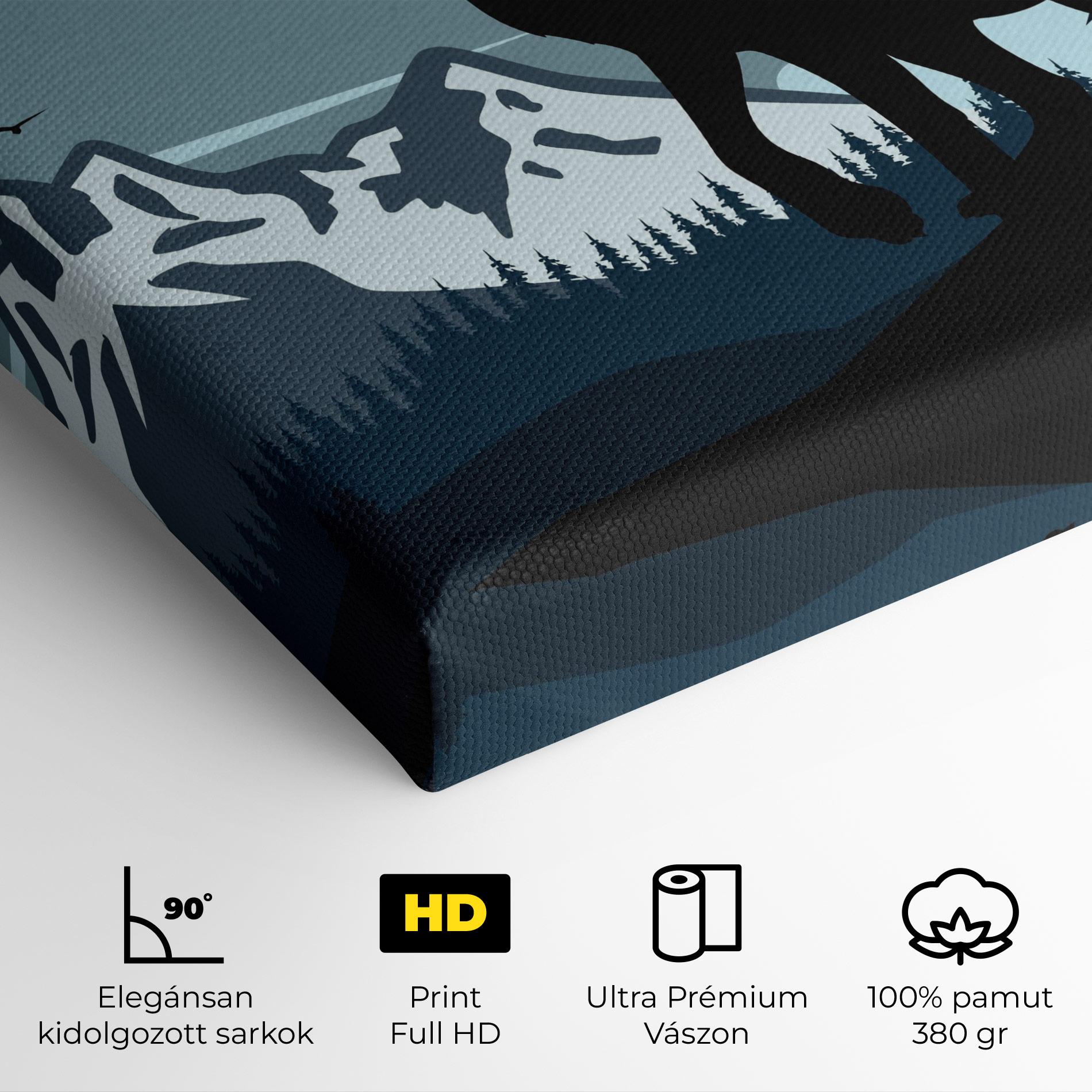 Vászonkép Hill Wolf mockup 4