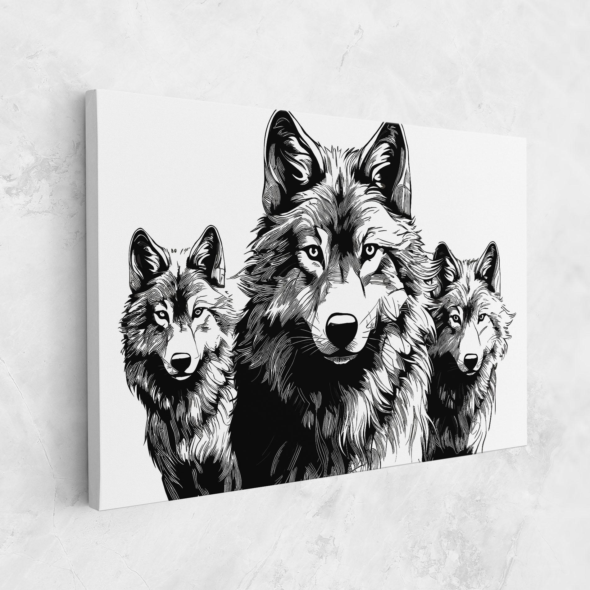 Vászonkép 3 Wolves mockup 1