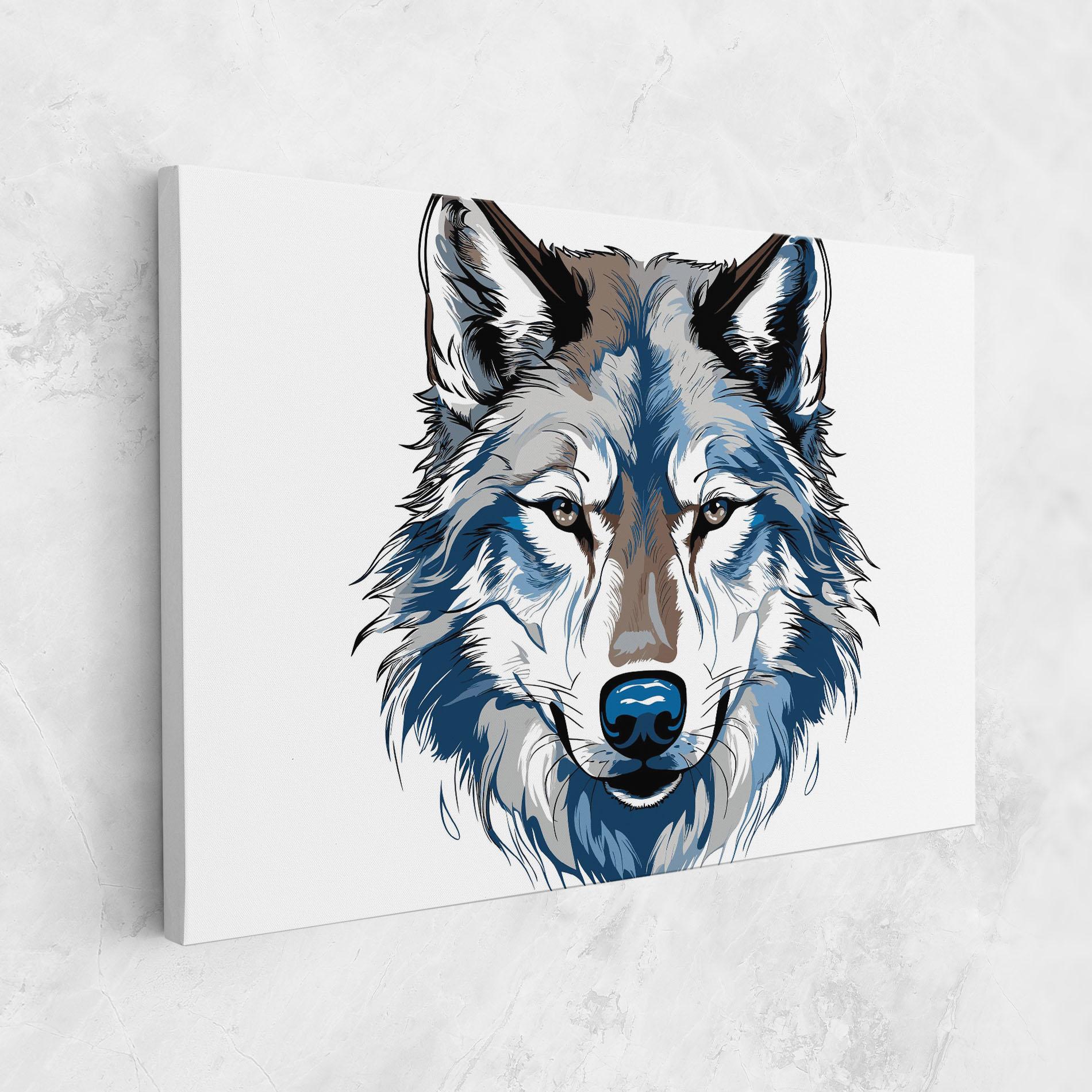 Vászonkép Blue Wolf Head mockup 1