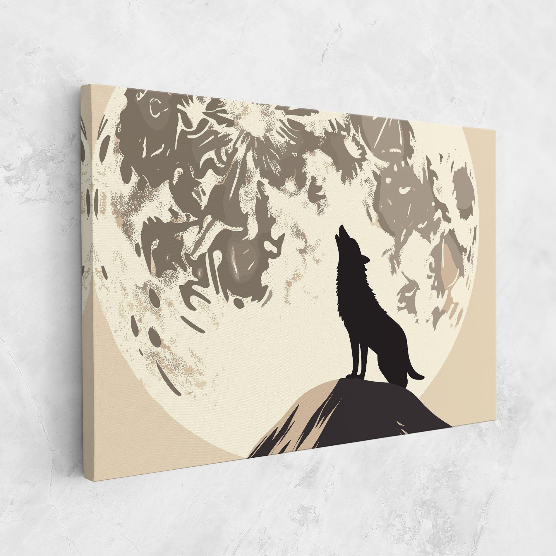 Vászonkép Cream Moon Wolf mockup 1