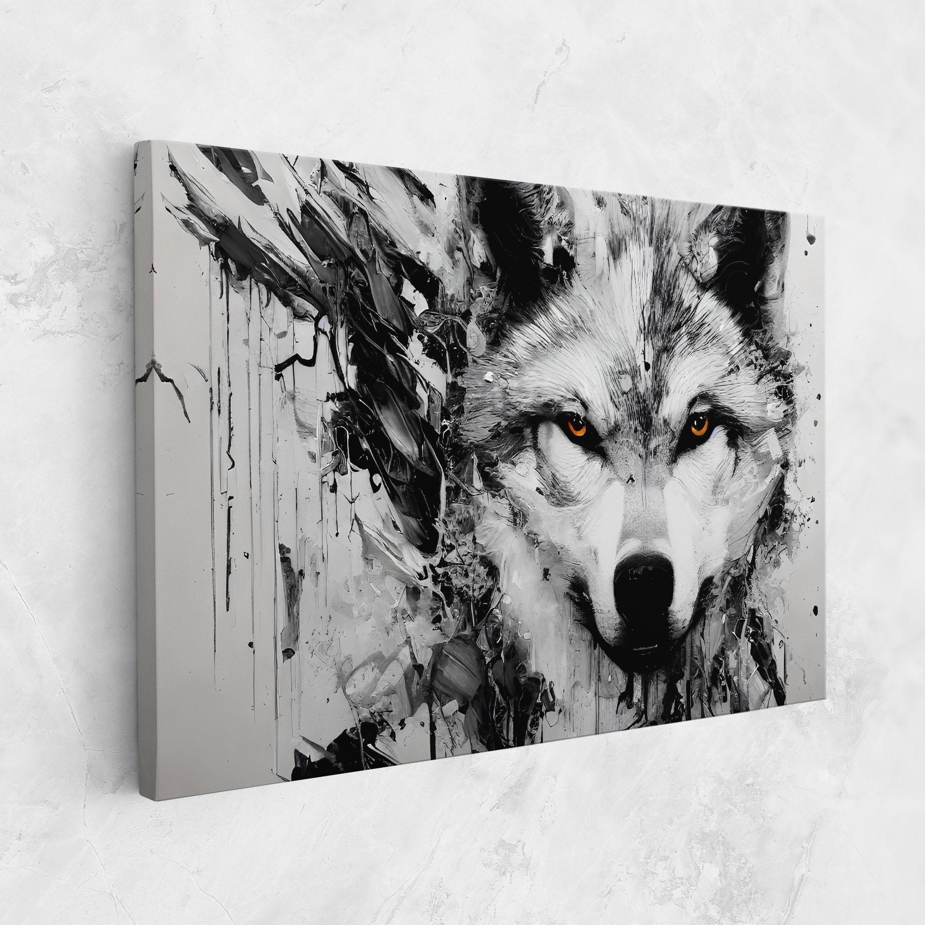 Vászonkép Grey Wolf Portrait mockup 1